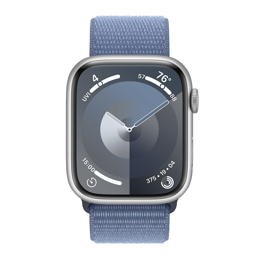 Smartwatch Apple Watch Series 9 GPS 45mm Silver Aluminium Case com Winter Blue Sport Loop