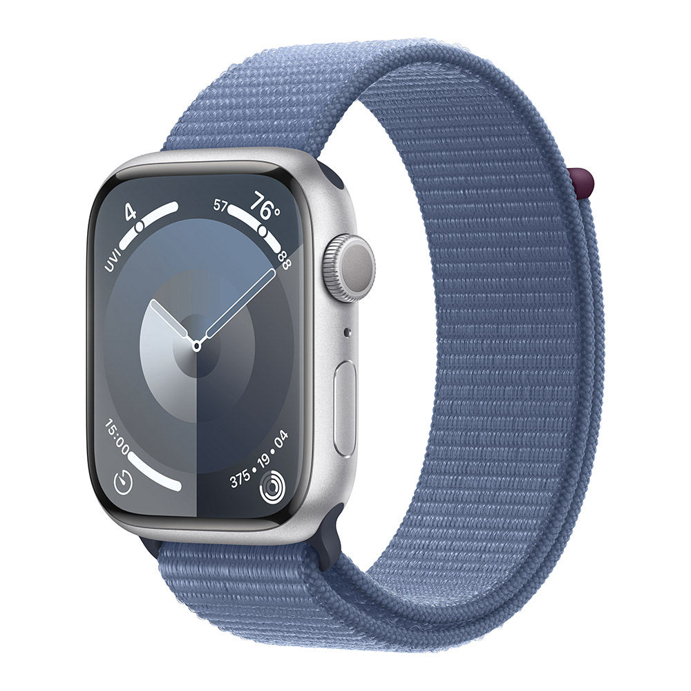 Apple - Smartwatch Apple Watch Series 9 GPS 45mm Silver Aluminium Case com Winter Blue Sport Loop