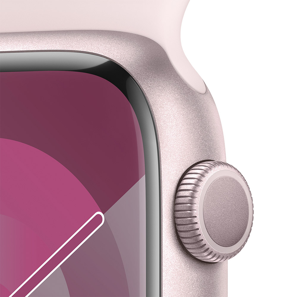 Apple - Smartwatch Apple Watch Series 9 GPS 45mm Pink Aluminium Case com Light Pink Sport Band  (M/L)
