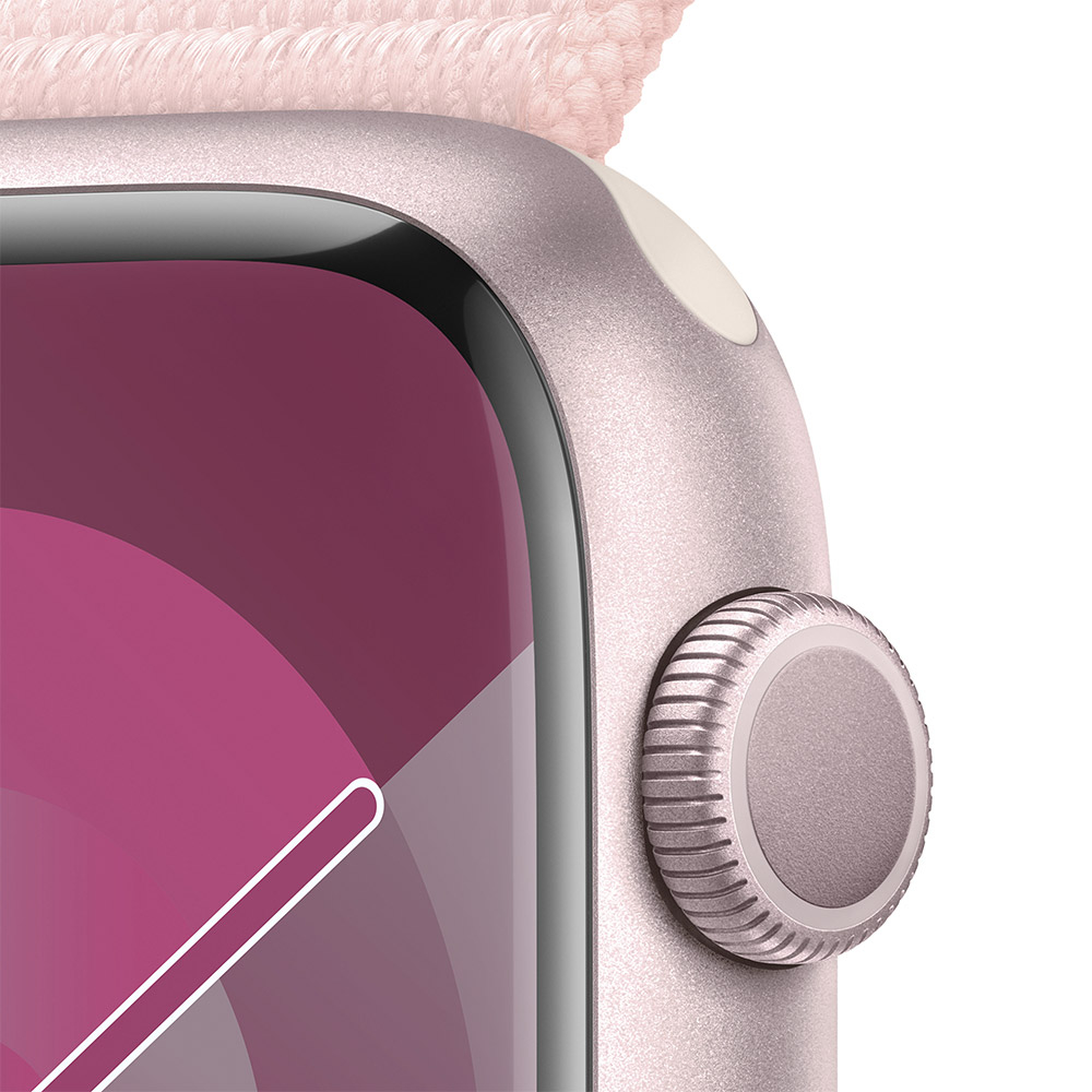 Apple - Smartwatch Apple Watch Series 9 GPS 45mm Pink Aluminium Case com Light Pink Sport Loop