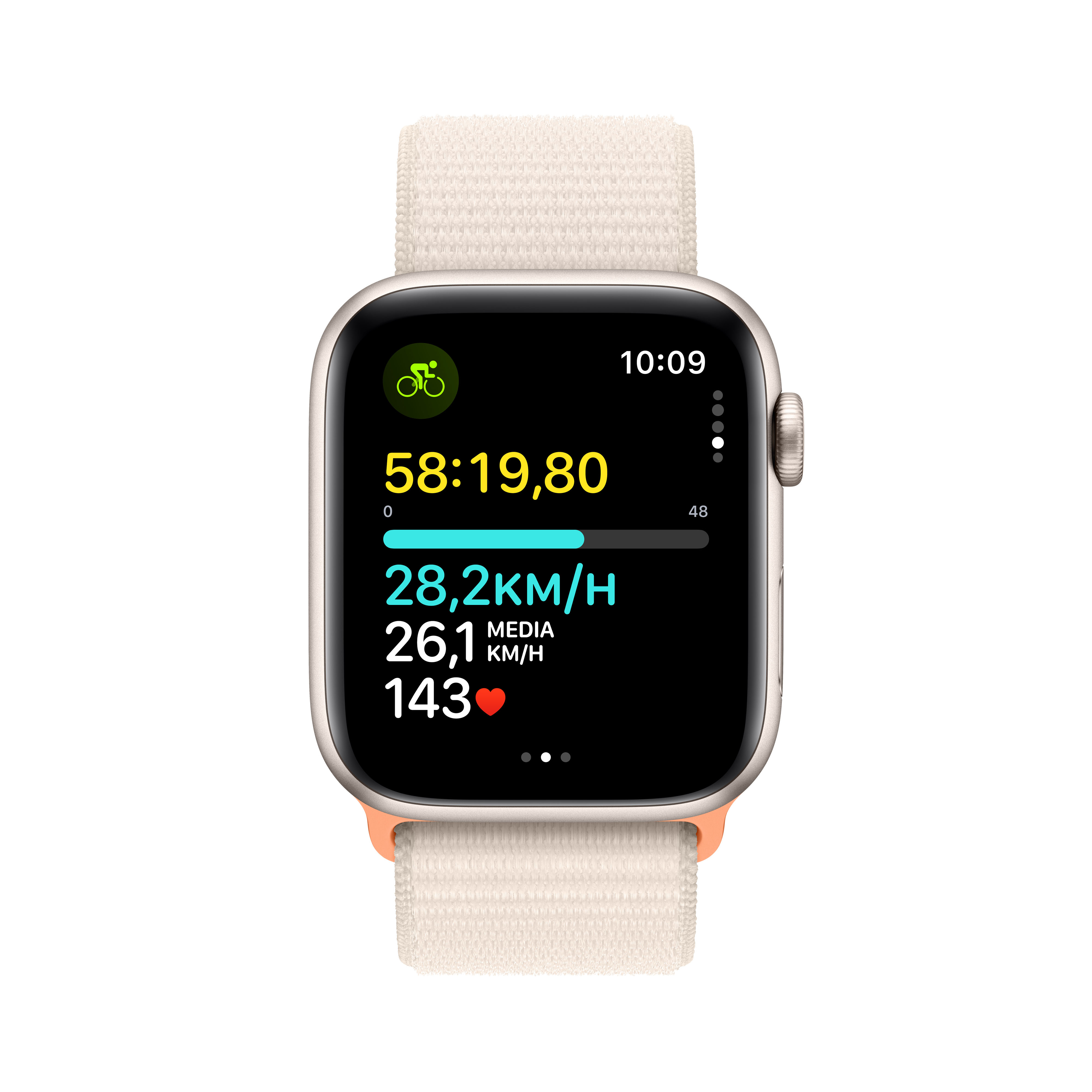 Apple - Smartwatch Apple Watch SE GPS 44mm Starlight Aluminium Case com Starlight Sport Loop