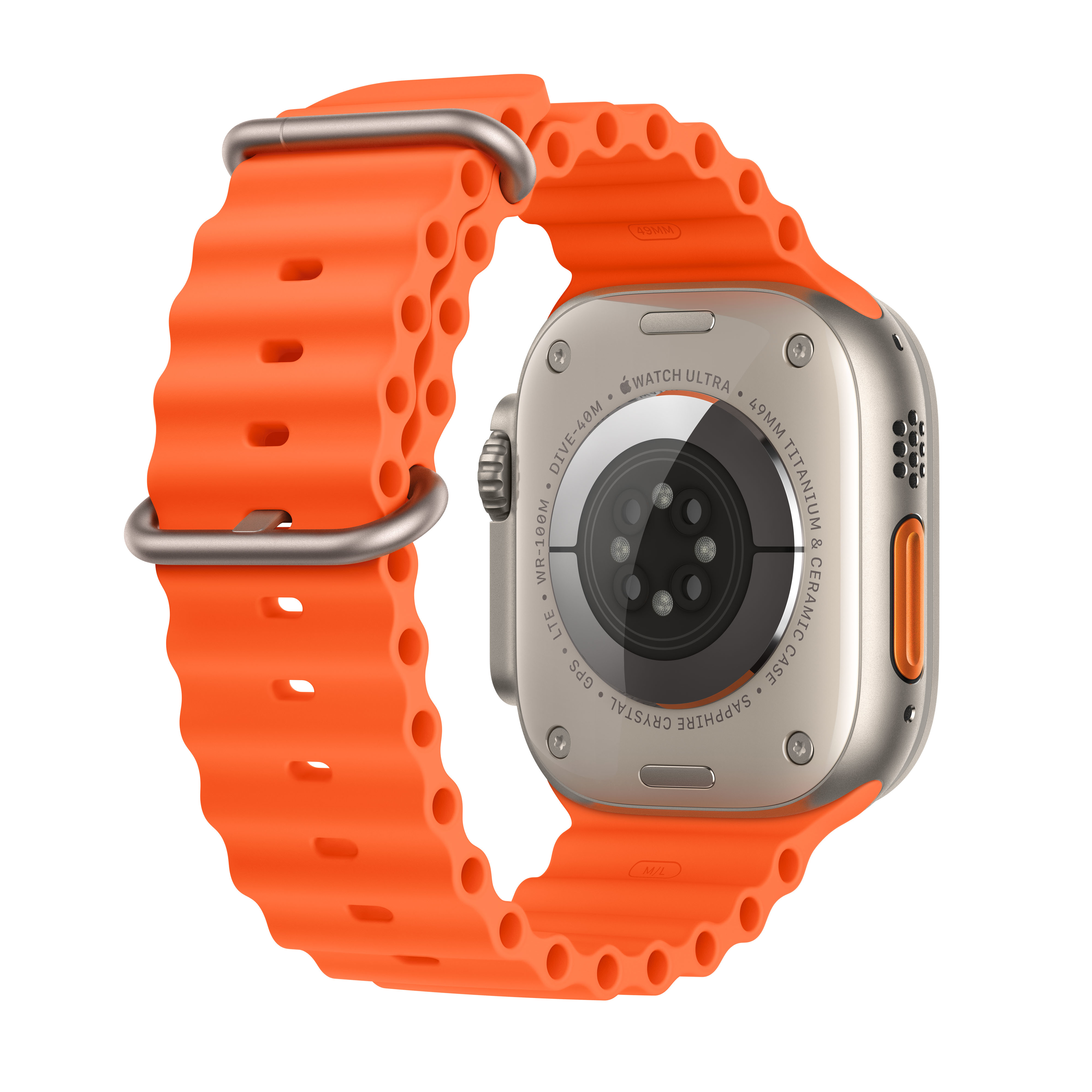 Smartwatch Apple Watch Ultra 2 GPS + Cellular, 49mm Titanium Case com  Orange Ocean Band