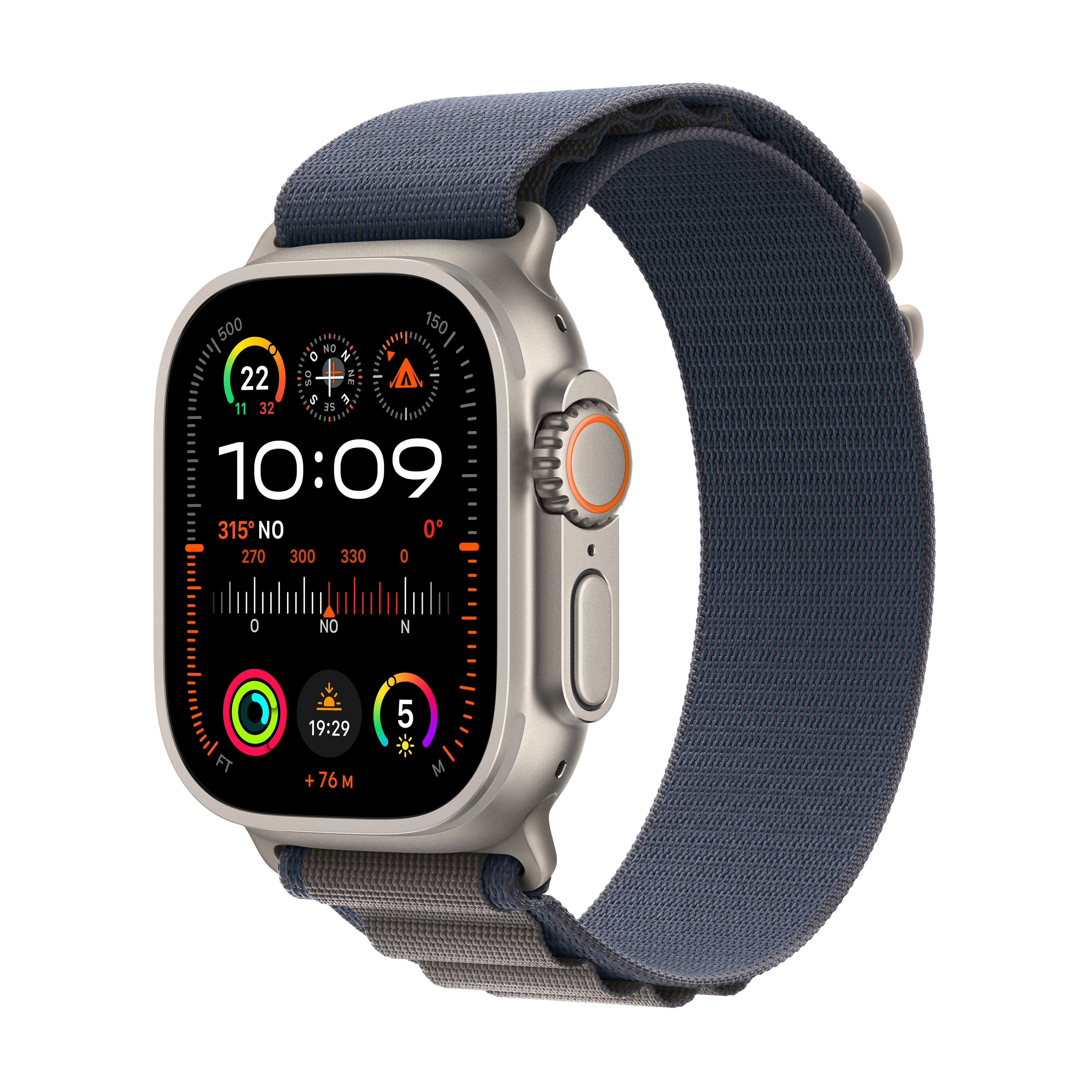 Smartwatch Apple Watch Ultra 2 GPS + Cellular 49mm Titanium Case com Blue Alpine Loop Small