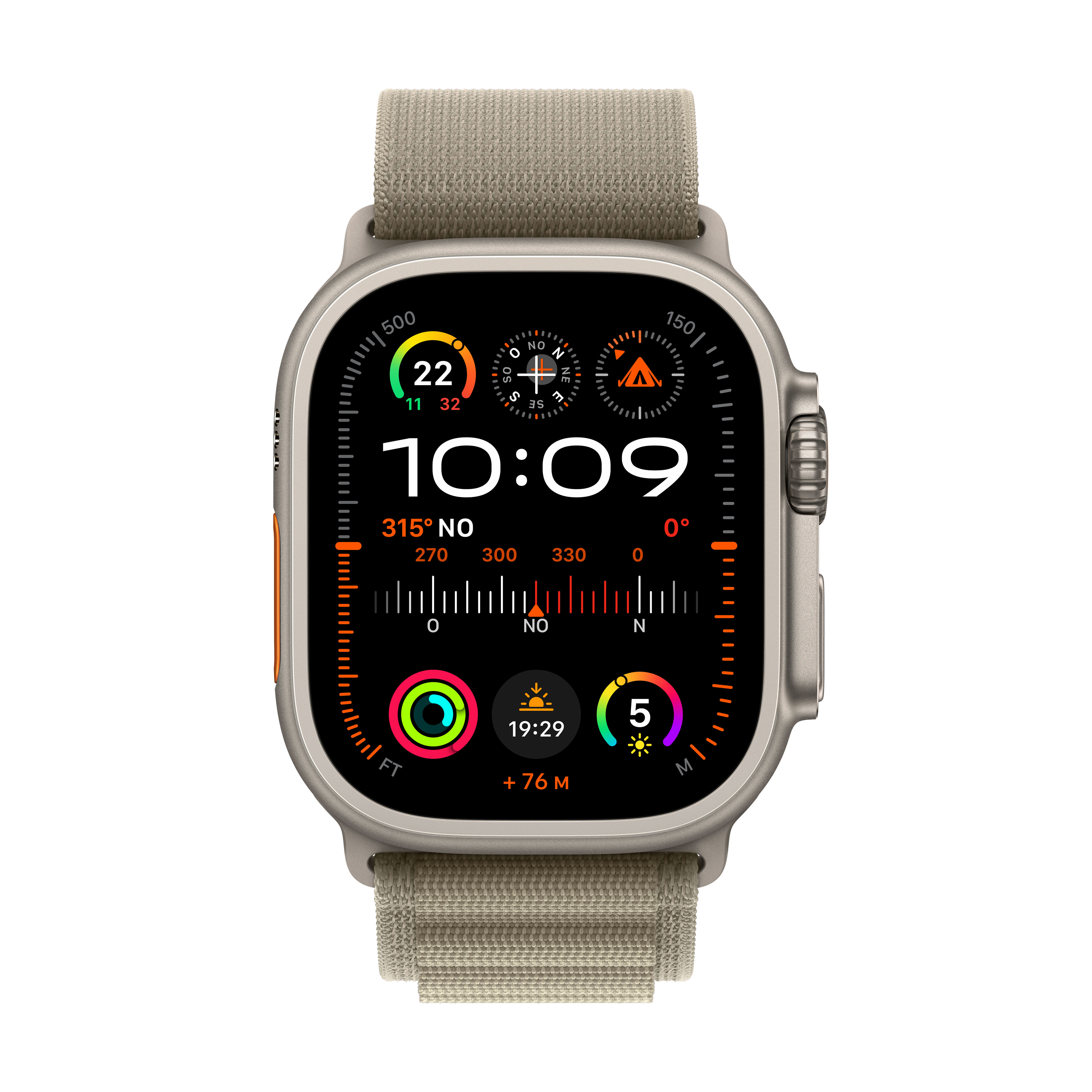 Apple - Smartwatch Apple Watch Ultra 2 GPS + Cellular, 49mm Titanium Case com Olive Alpine Loop Medium