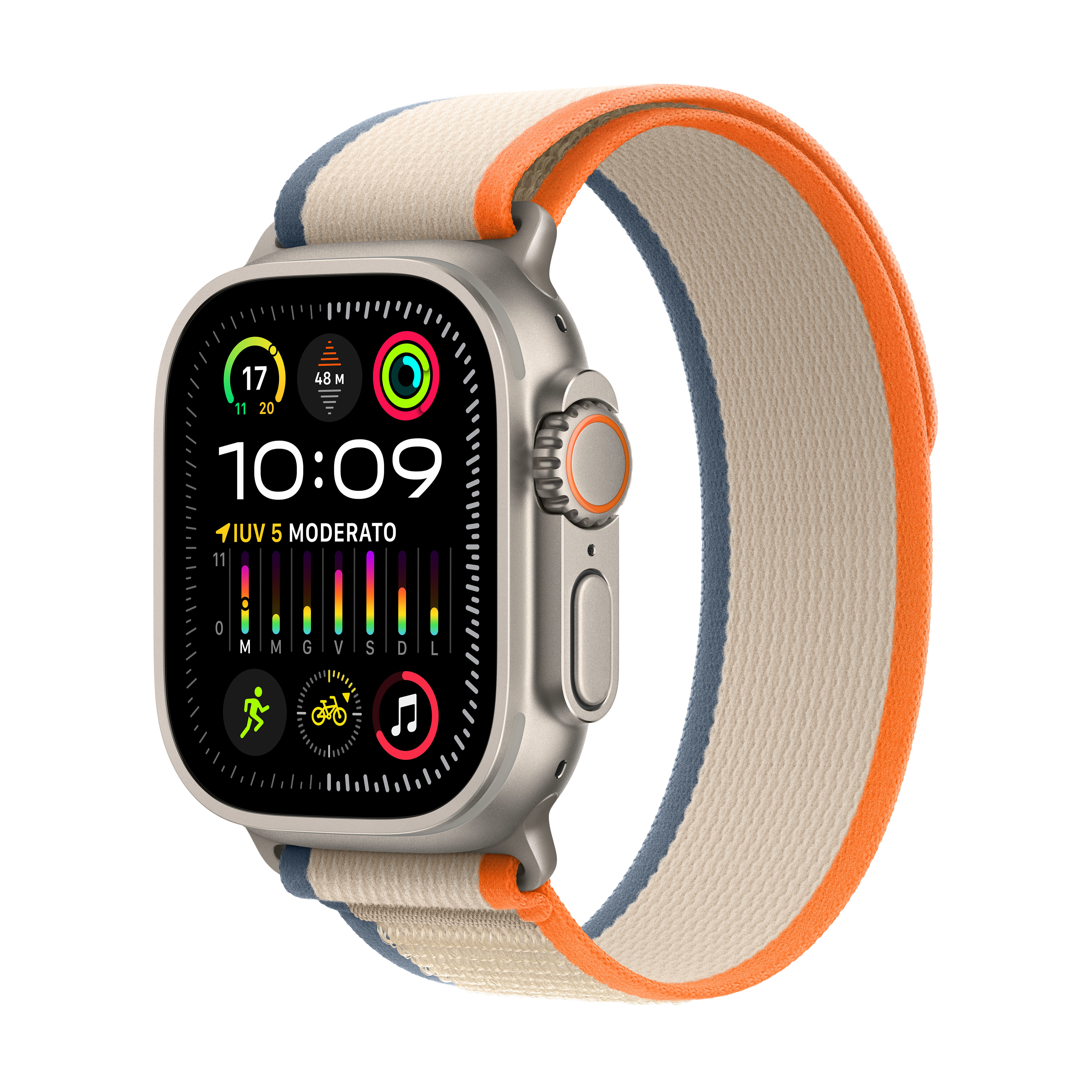 Smartwatch Apple Watch Ultra 2 GPS + Cellular, 49mm Titanium Case com Orange/Beige Trail Loop  (S/M)