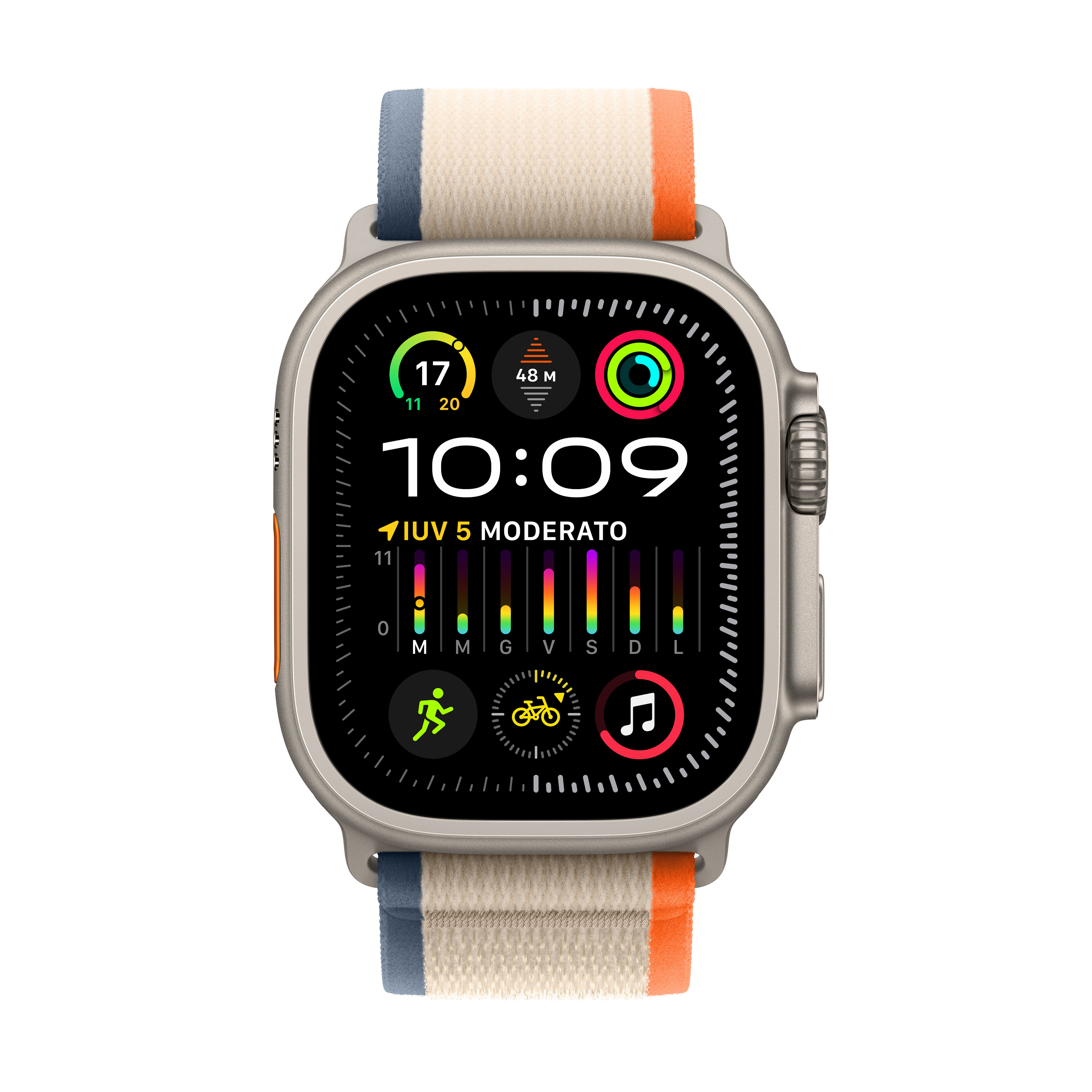 Apple - Smartwatch Apple Watch Ultra 2 GPS + Cellular, 49mm Titanium Case com Orange/Beige Trail Loop  (S/M)