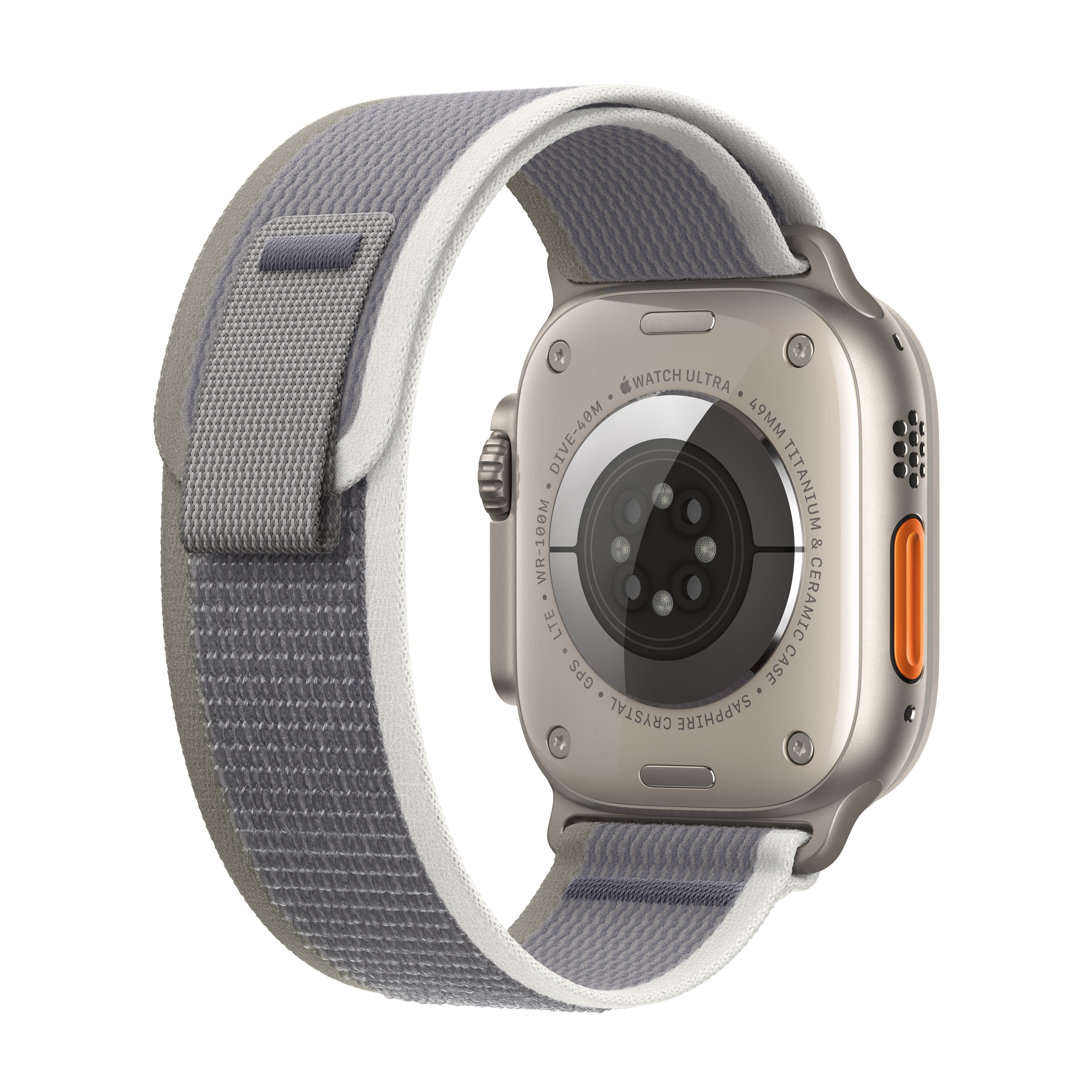 Apple - Smartwatch Apple Watch Ultra 2 GPS + Cellular, 49mm Titanium Case com Green/Grey Trail Loop  (S/M)