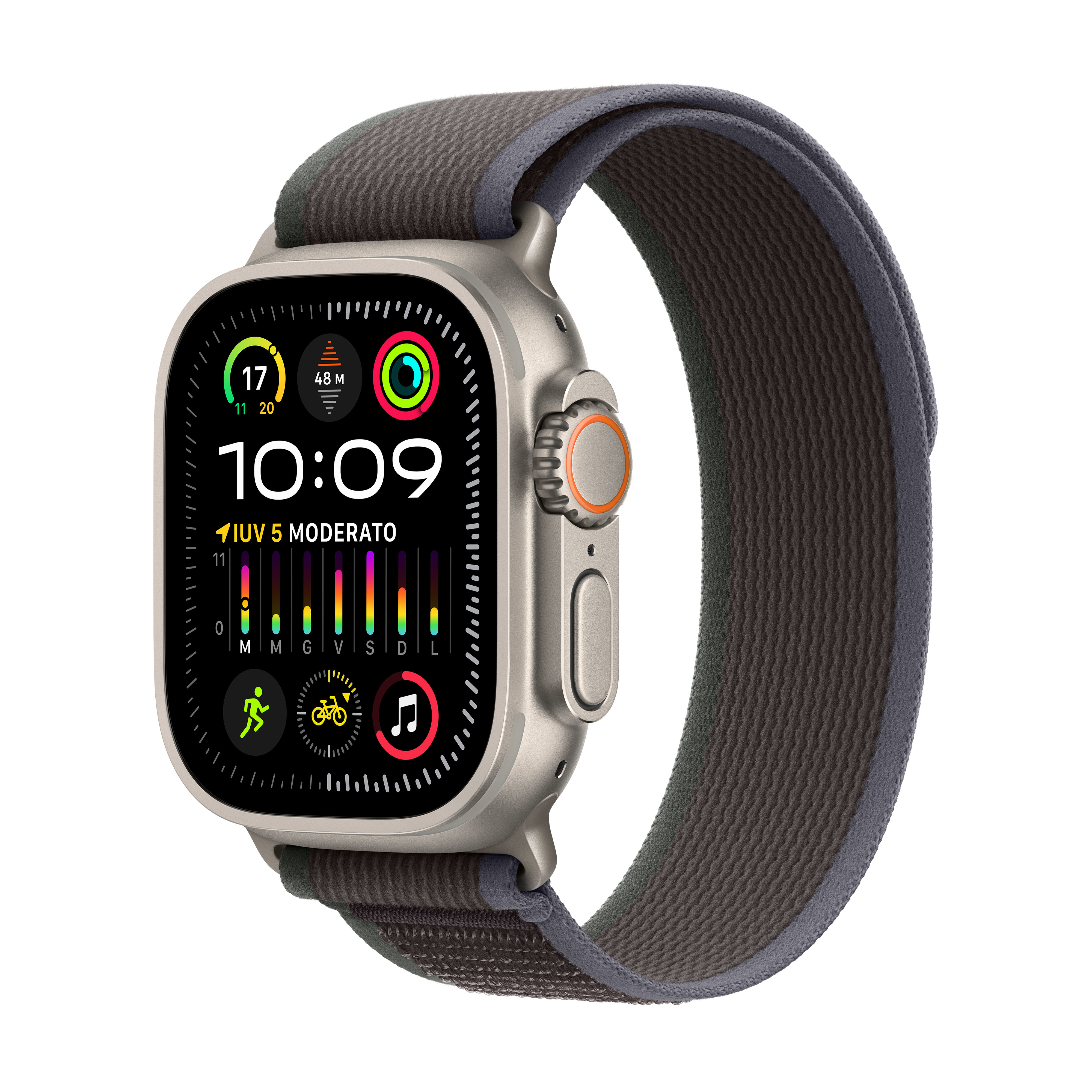 Smartwatch Apple Watch Ultra 2 GPS + Cellular 49mm Titanium Case com Blue/Black Trail Loop  (S/M)