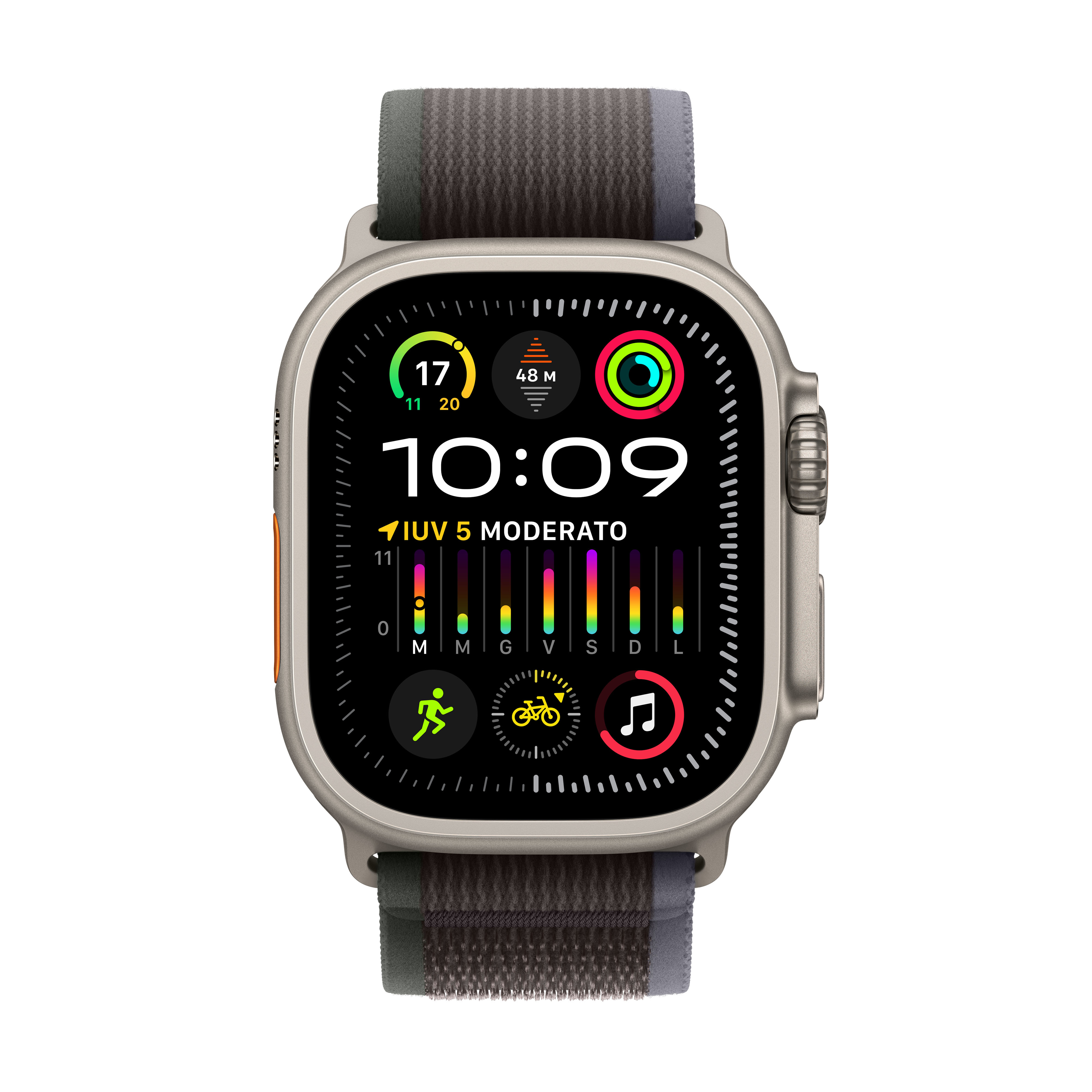 Smartwatch Apple Watch Ultra 2 GPS + Cellular 49mm Titanium Case com Blue/Black Trail Loop  (M/L)
