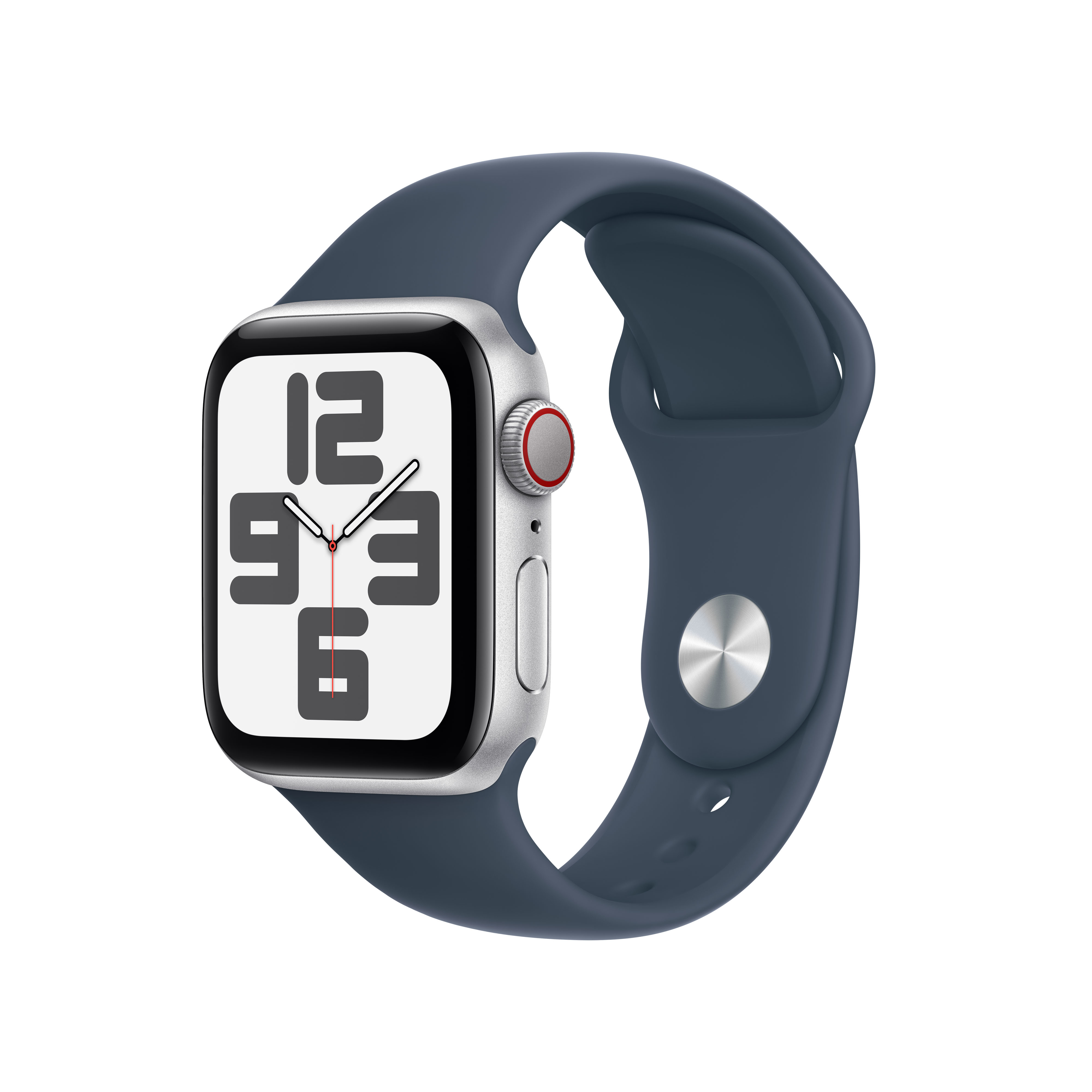 Smartwatch Apple Watch SE GPS + Cellular 40mm Silver Aluminium Case com Storm Blue Sport Band  (S/M)