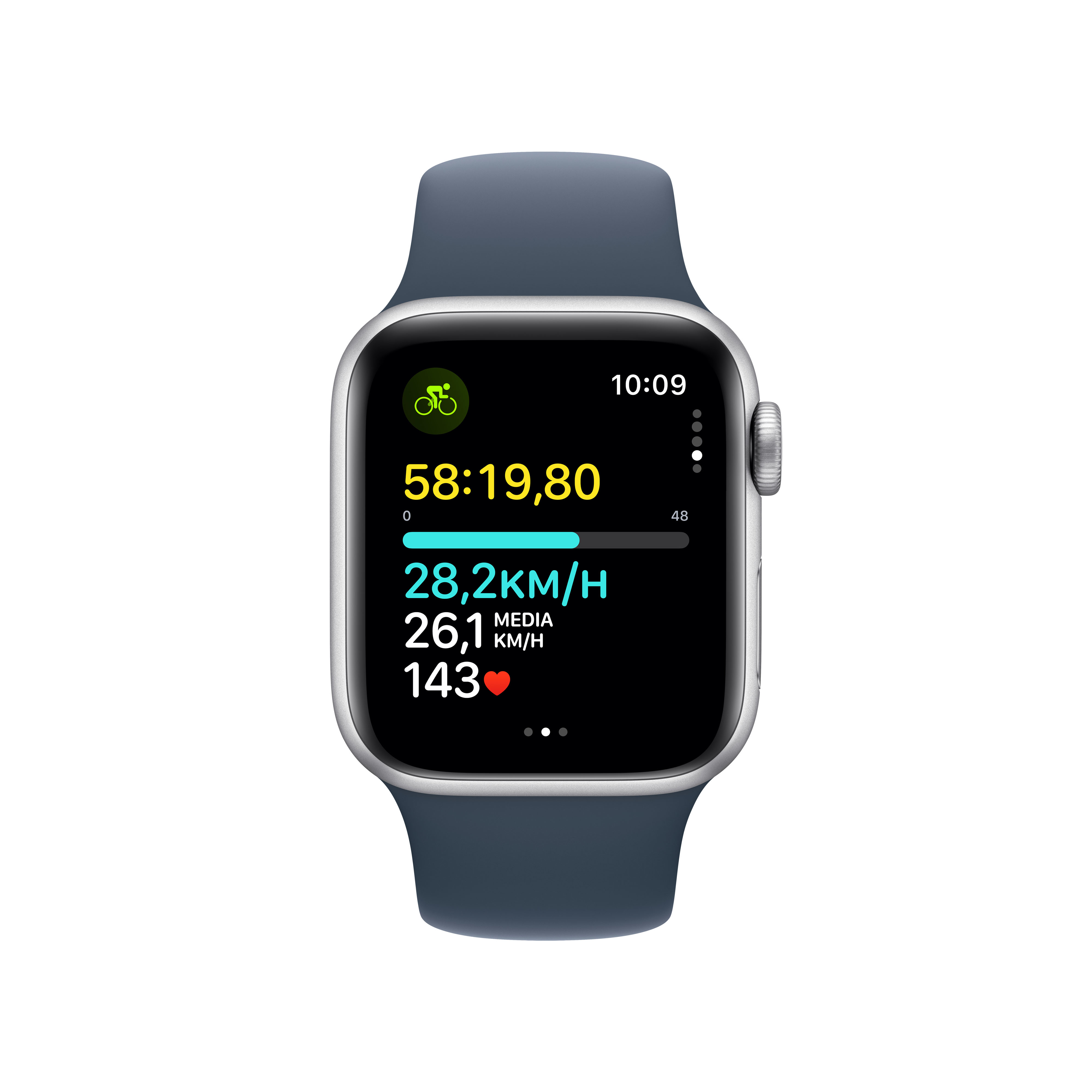 Apple - Smartwatch Apple Watch SE GPS + Cellular 40mm Silver Aluminium Case com Storm Blue Sport Band  (S/M)