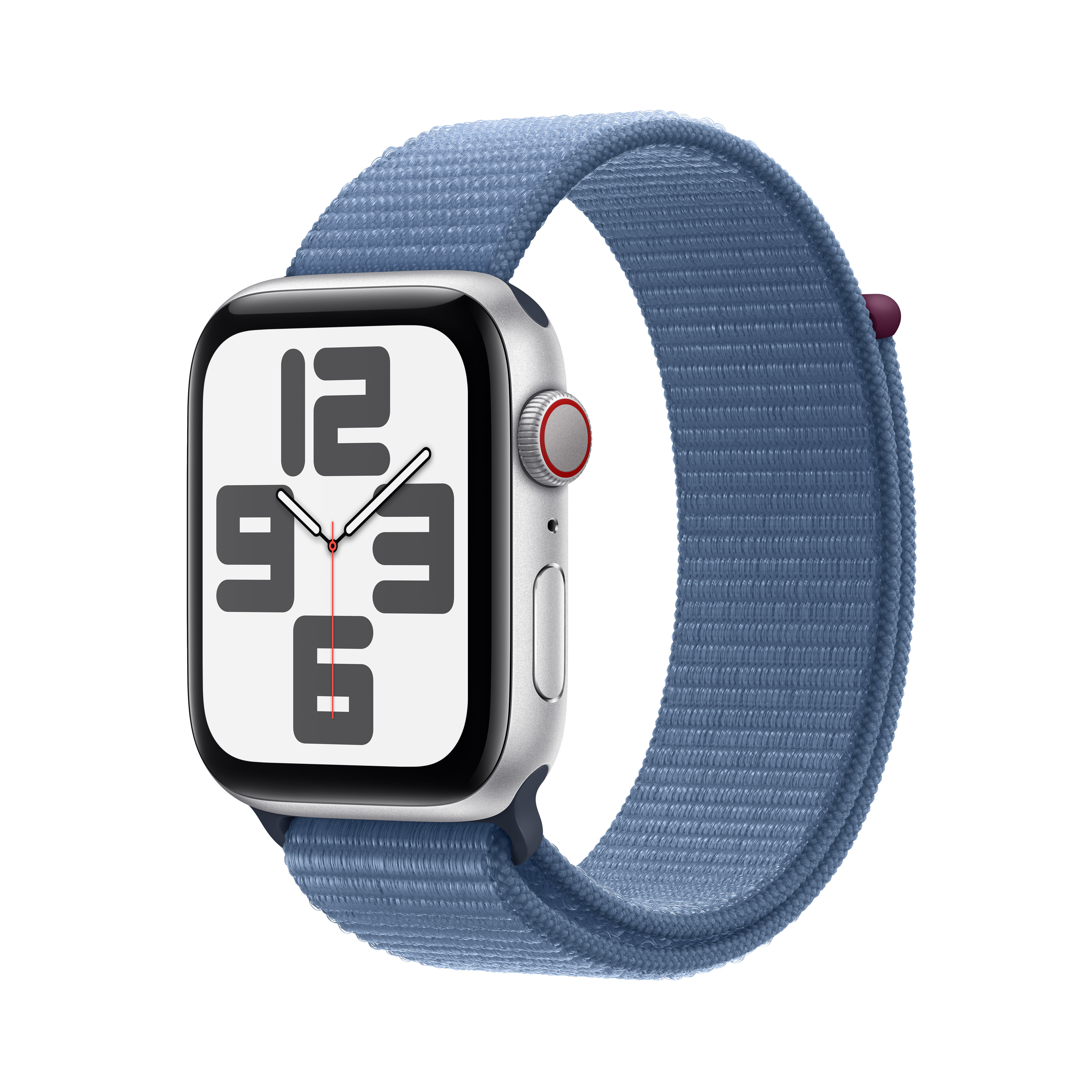 Smartwatch Apple Watch SE GPS + Cellular 44mm Silver Aluminium Case com Winter Blue Sport Loop