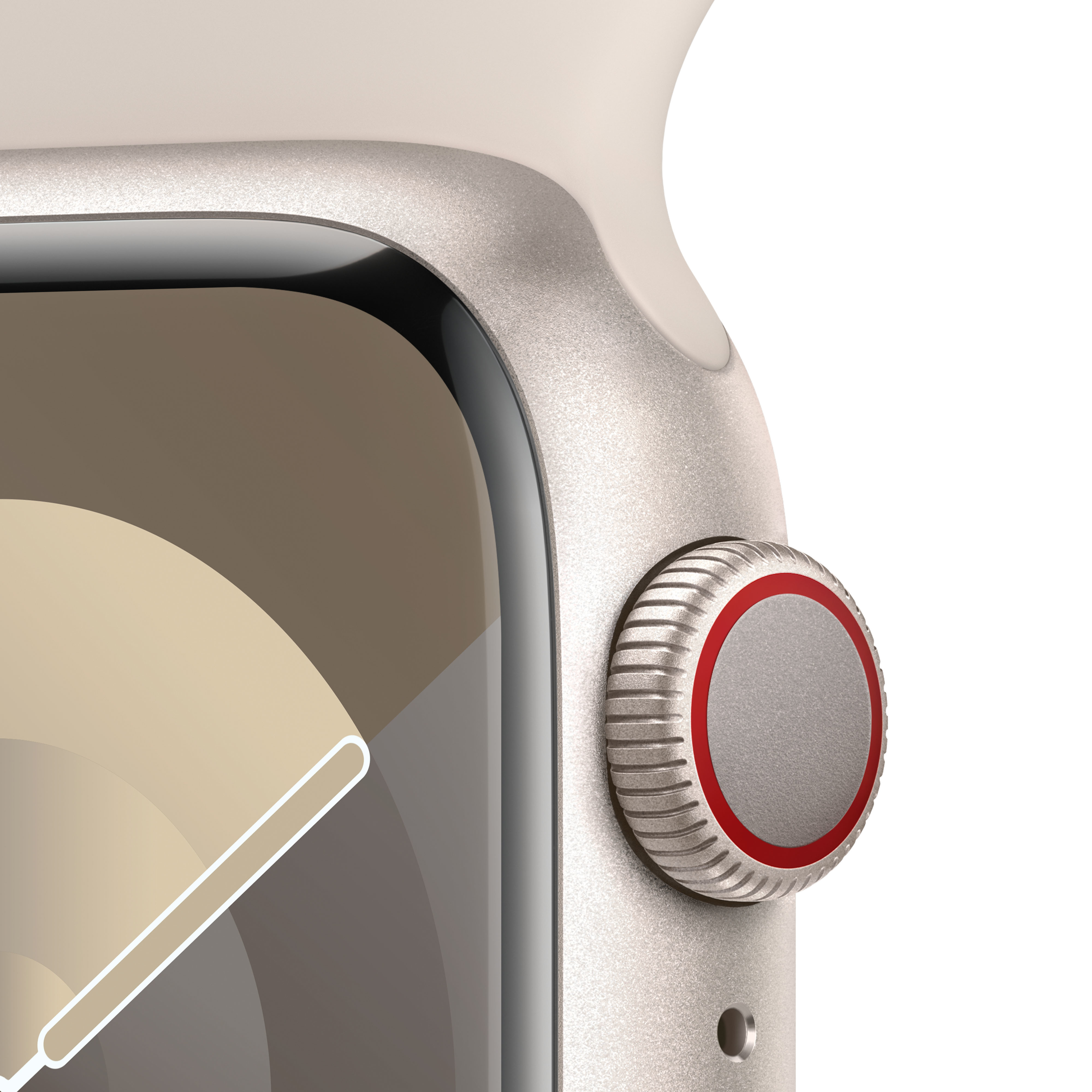 Apple - Smartwatch Apple Watch Series 9 GPS + Cellular 41mm Starlight Aluminium Case com Starlight Sport Band  (S/M)