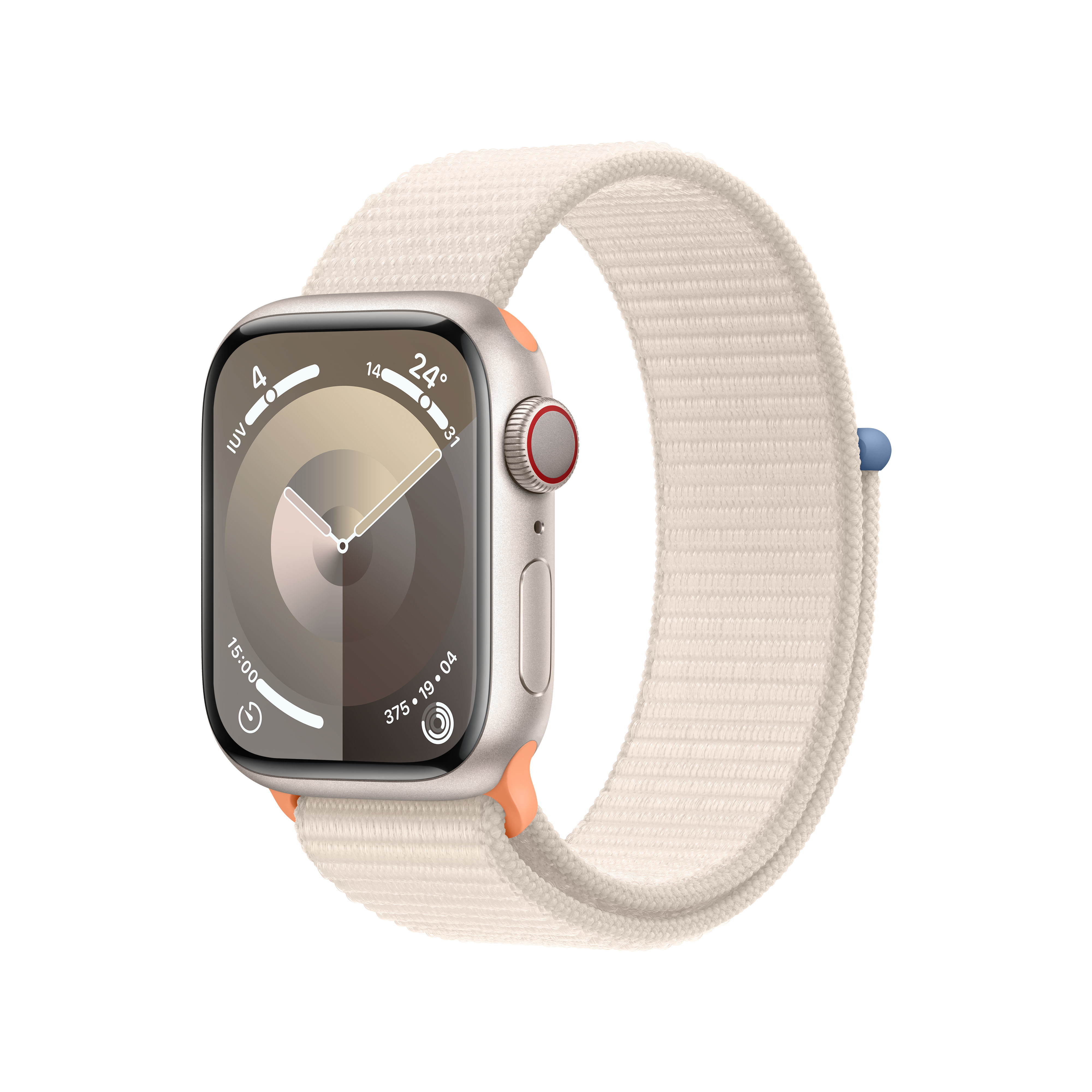 Smartwatch Apple Watch Series 9 GPS + Cellular 41mm Starlight Aluminium Case com Starlight Sport Loop