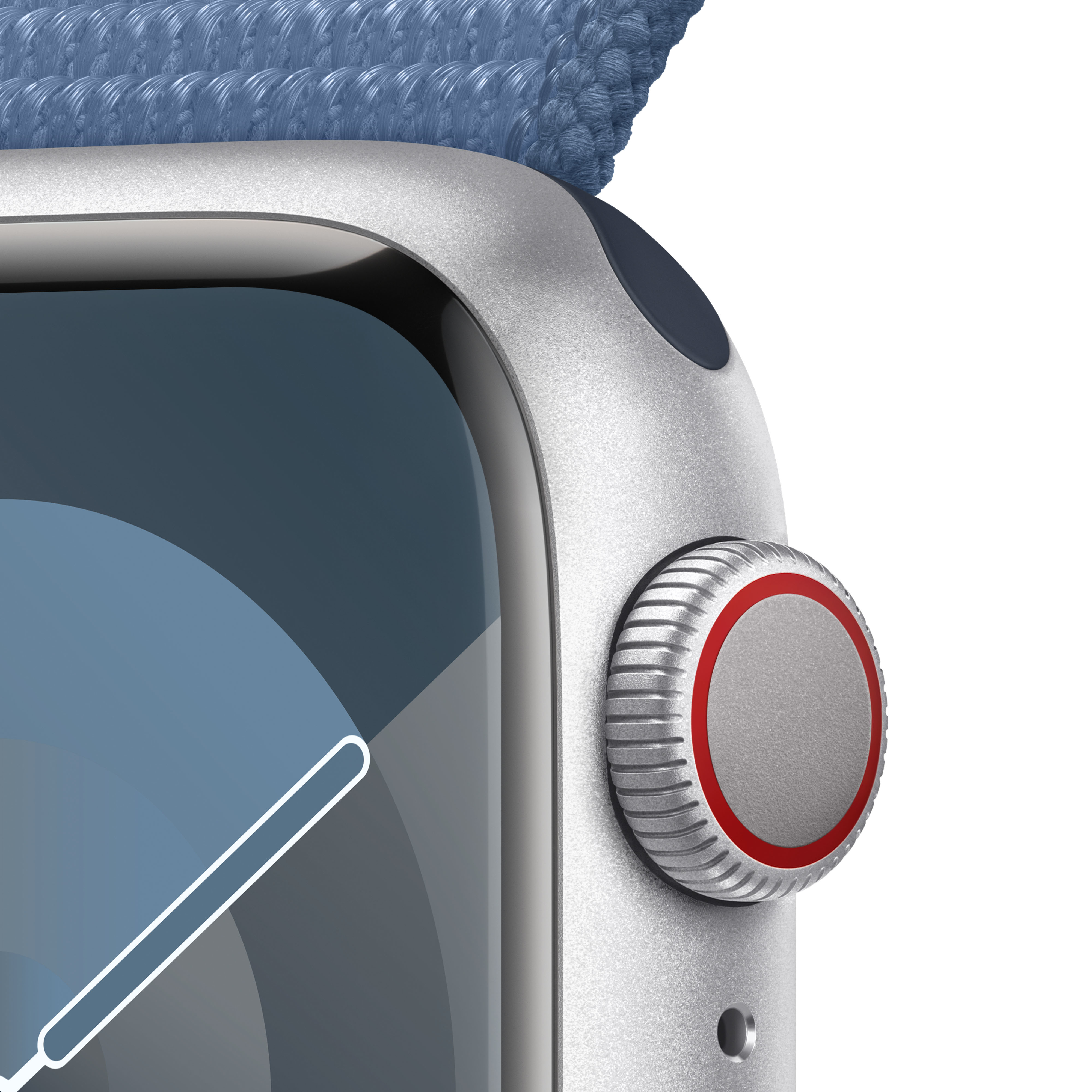 Apple - Smartwatch Apple Watch Series 9 GPS + Cellular 41mm Silver Aluminium Case com Winter Blue Sport Loop