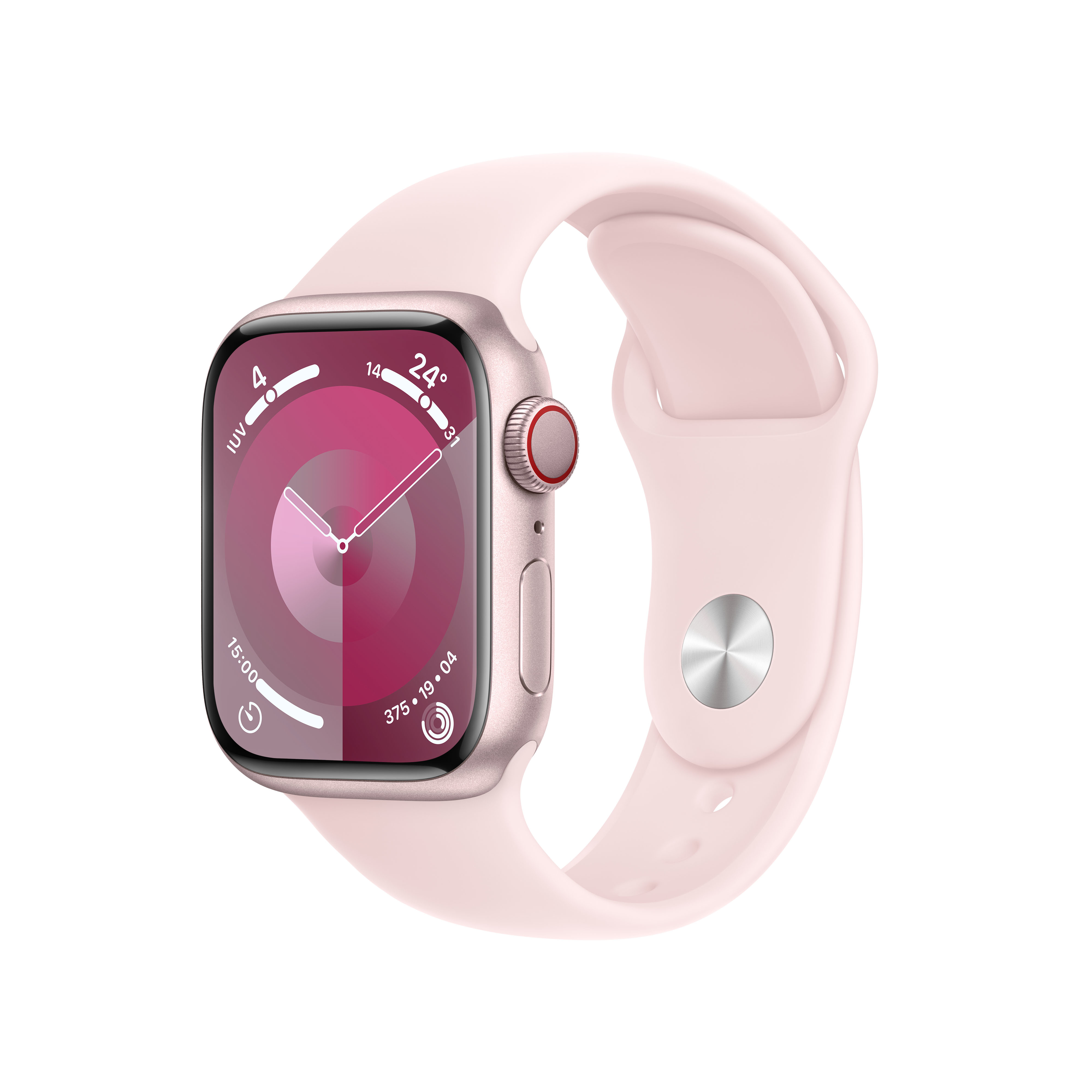 Smartwatch Apple Watch Series 9 GPS + Cellular 41mm Pink Aluminium Case com Light Pink Sport Band  (S/M)