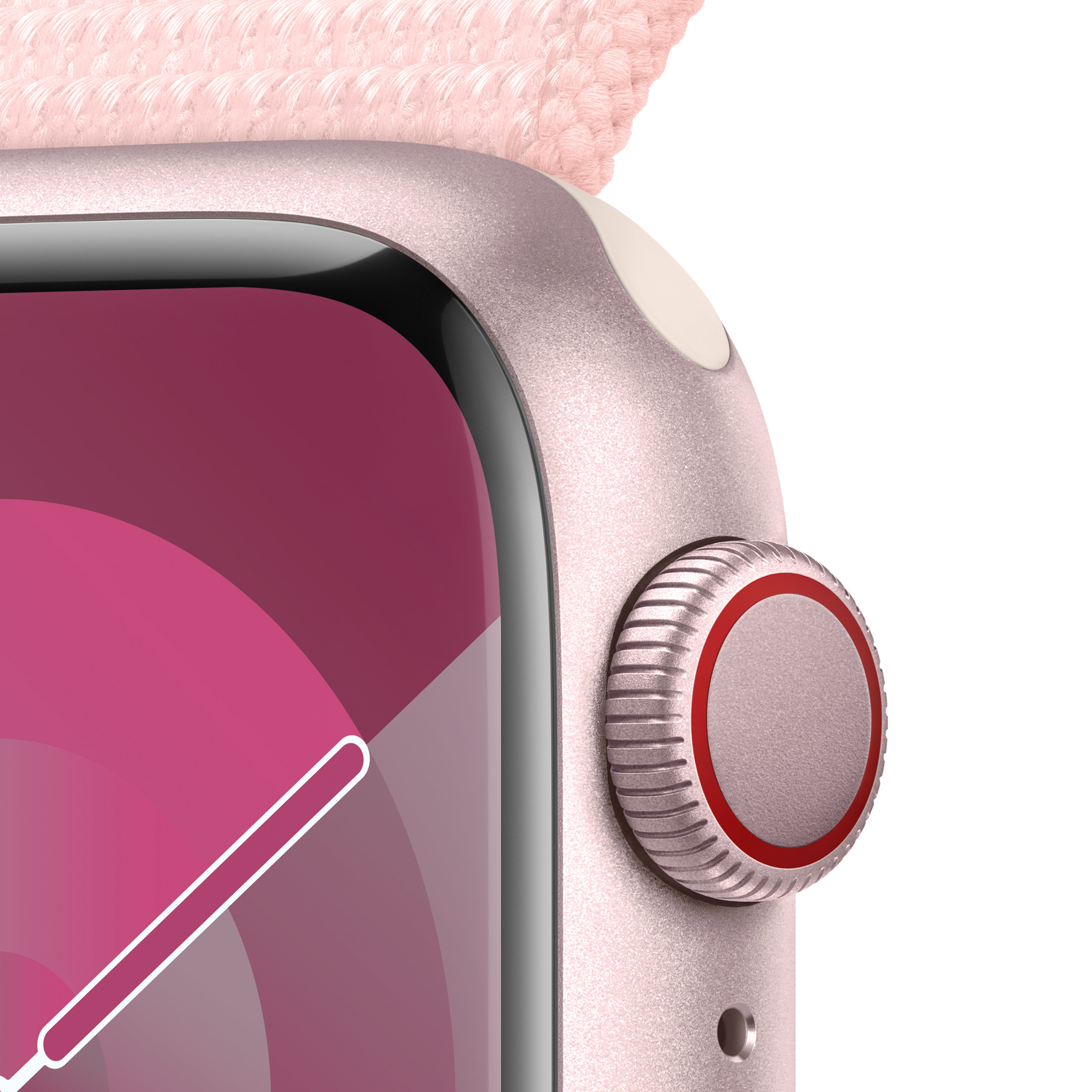 Apple - Smartwatch Apple Watch Series 9 GPS + Cellular 41mm Pink Aluminium Case com Light Pink Sport Loop
