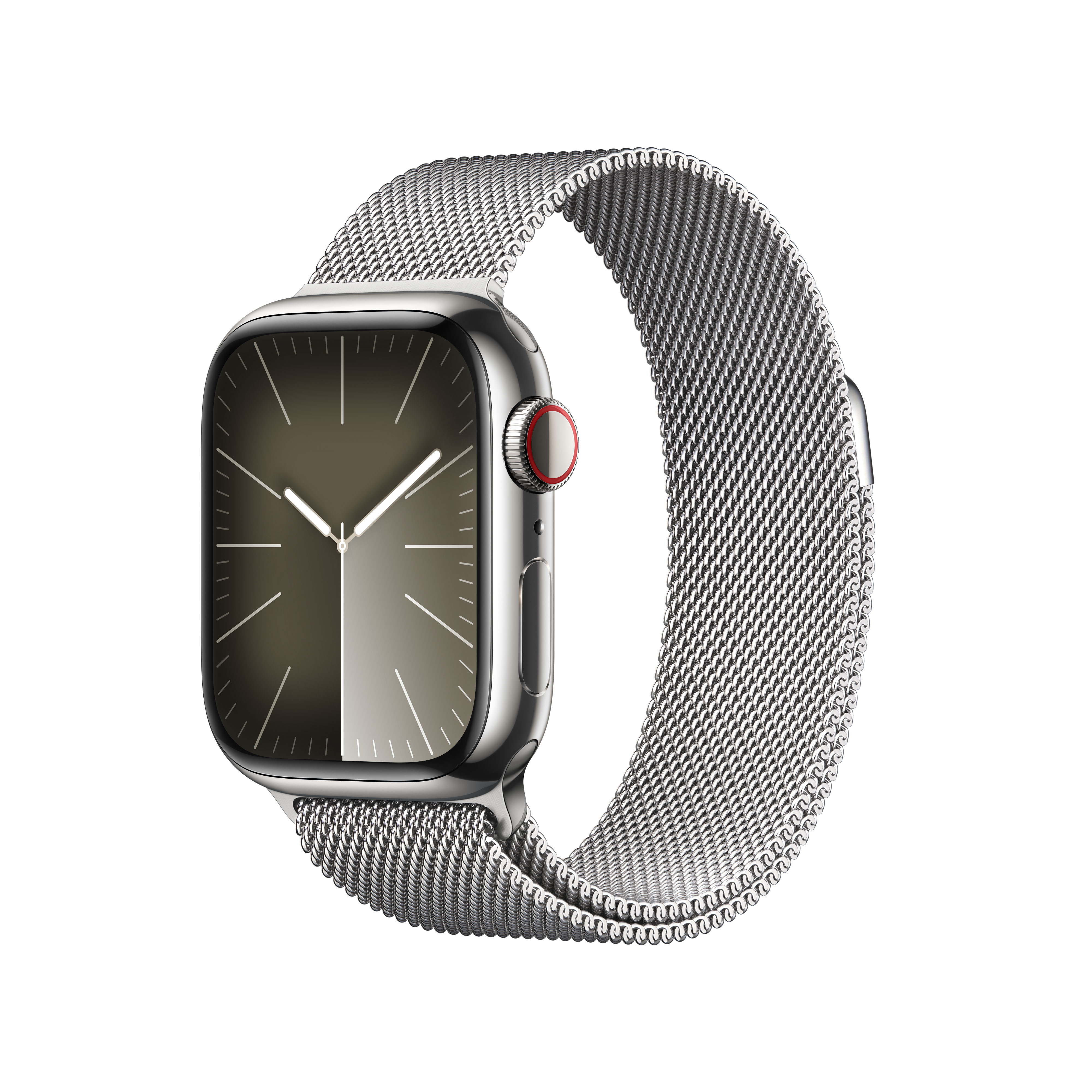 Smartwatch Apple Watch Series 9 GPS + Cellular 41mm Silver Stainless Steel Case com Silver Milanese Loop