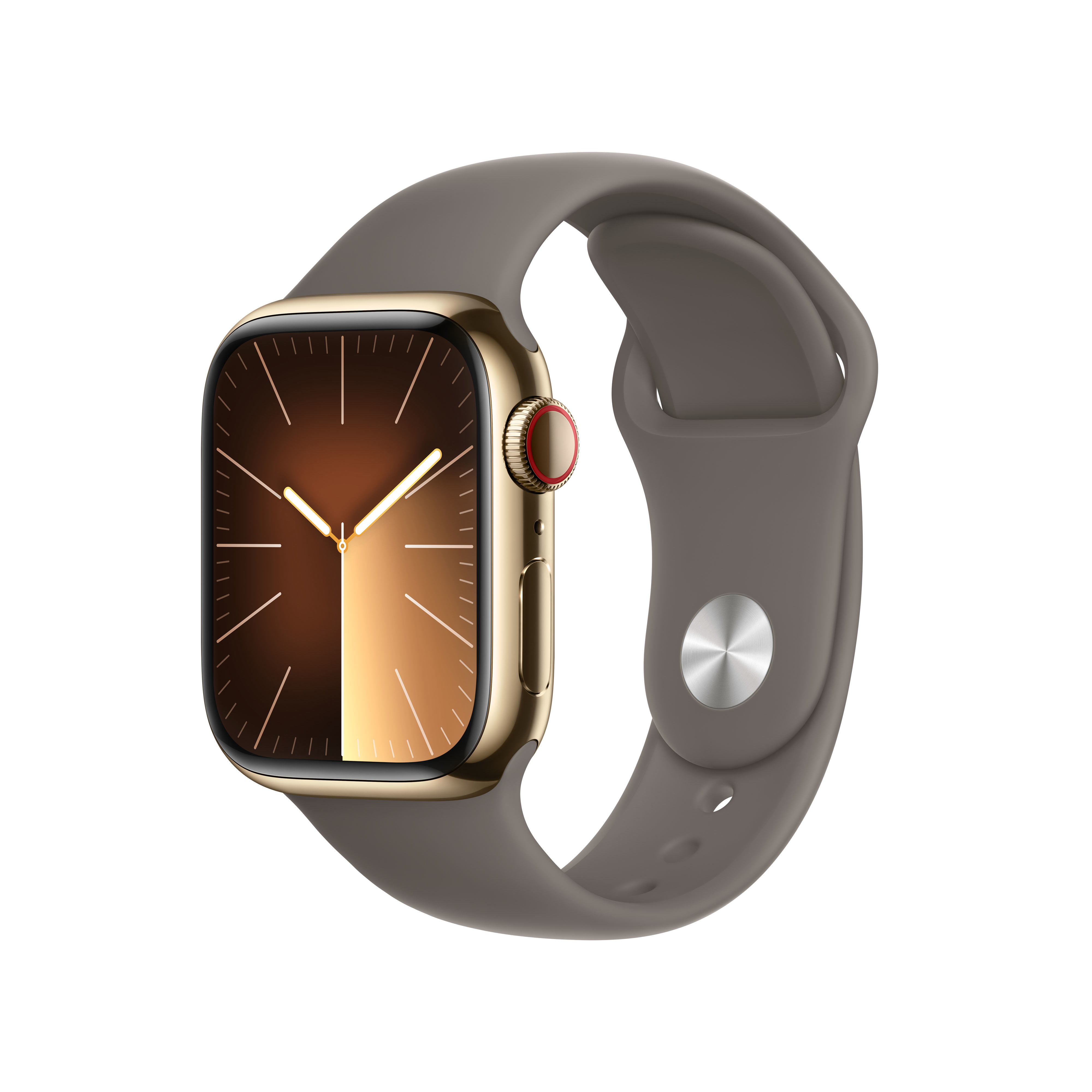Smartwatch Apple Watch Series 9 GPS + Cellular 41mm Gold Stainless Steel Case com Clay Sport Band  (M/L)