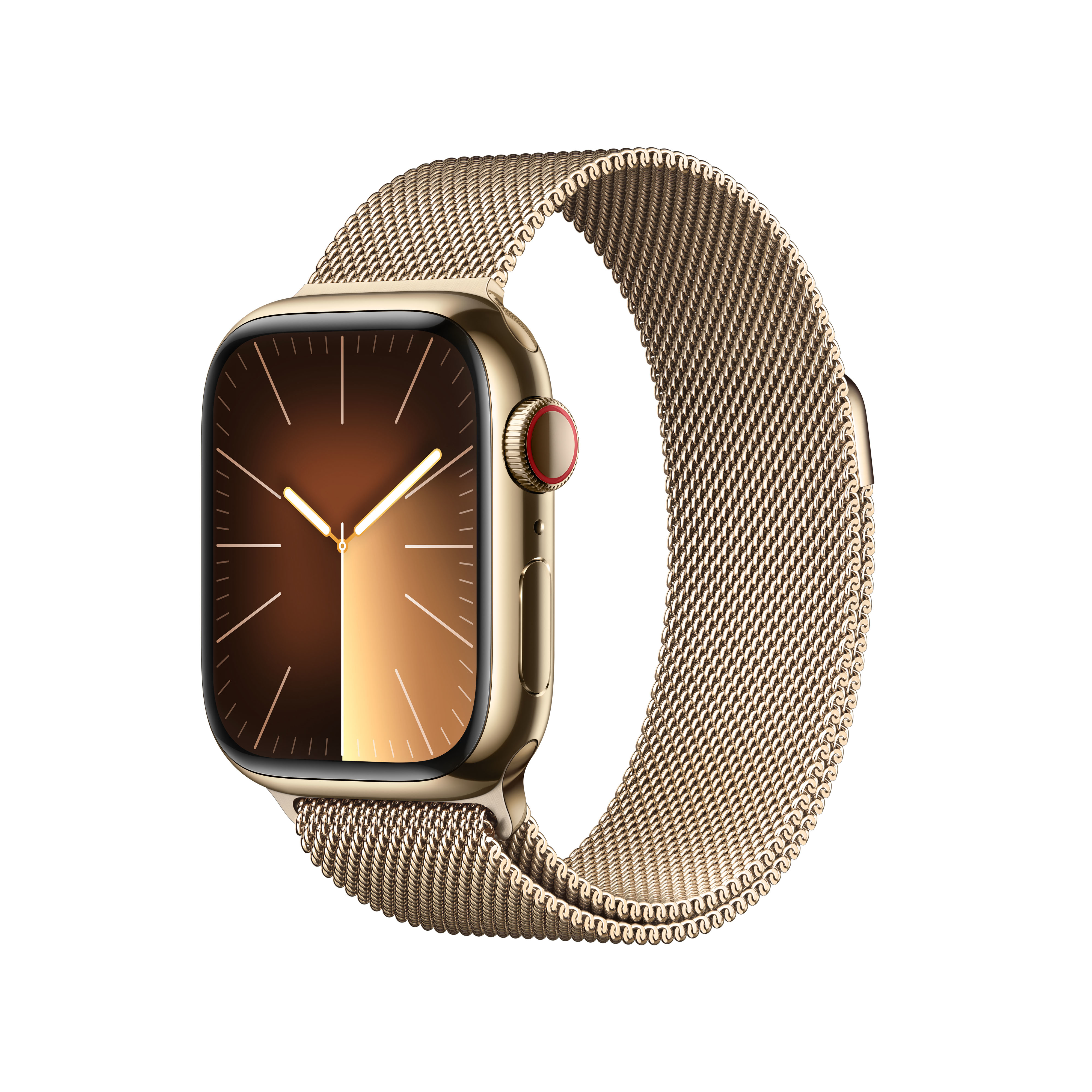 Smartwatch Apple Watch Series 9 GPS + Cellular 41mm Gold Stainless Steel Case com Gold Milanese Loop