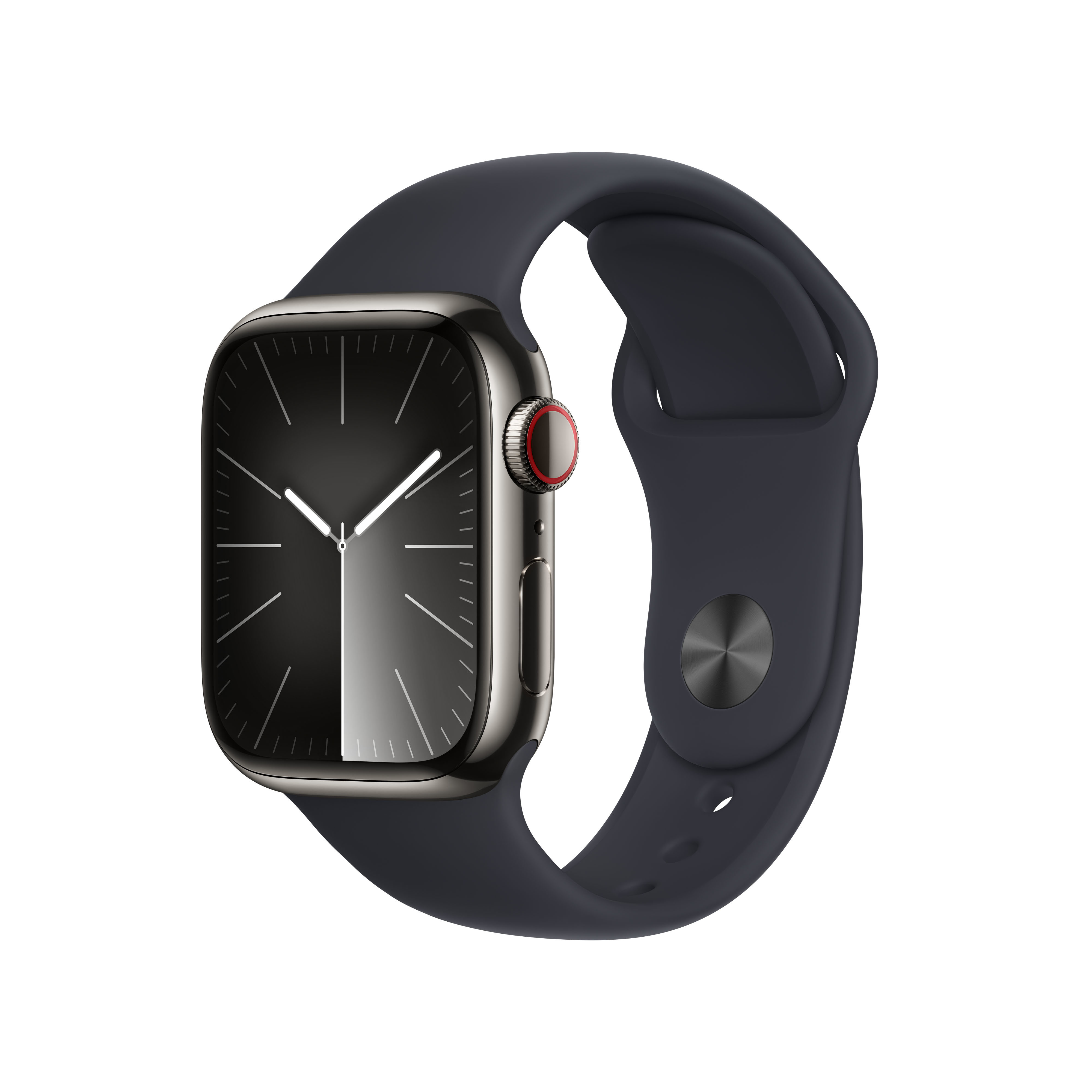 Smartwatch Apple Watch Series 9 GPS + Cellular 41mm Graphite Stainless Steel Case com Midnight Sport Band  (S/M)