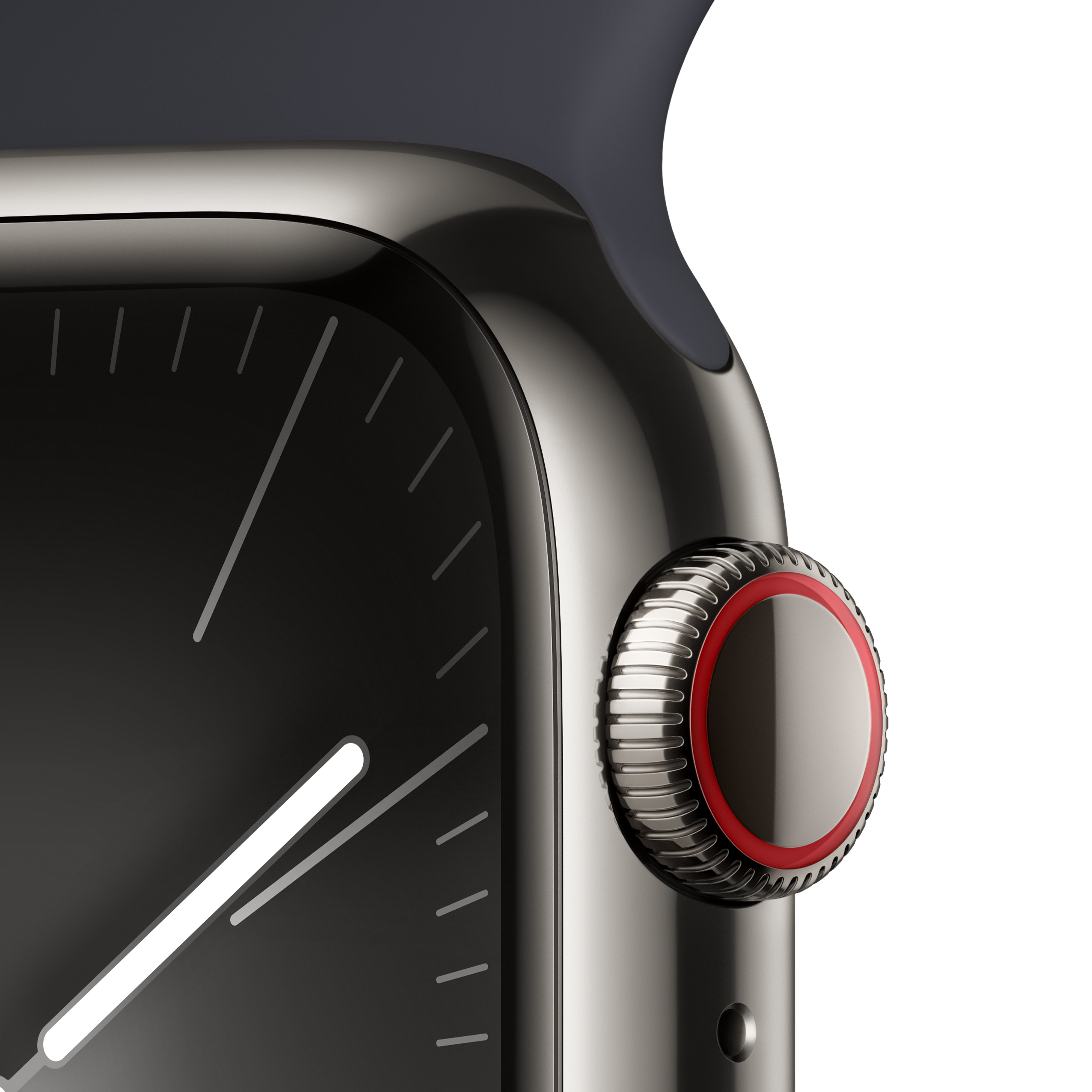 Apple - Smartwatch Apple Watch Series 9 GPS + Cellular 41mm Graphite Stainless Steel Case com Midnight Sport Band  (M/L)