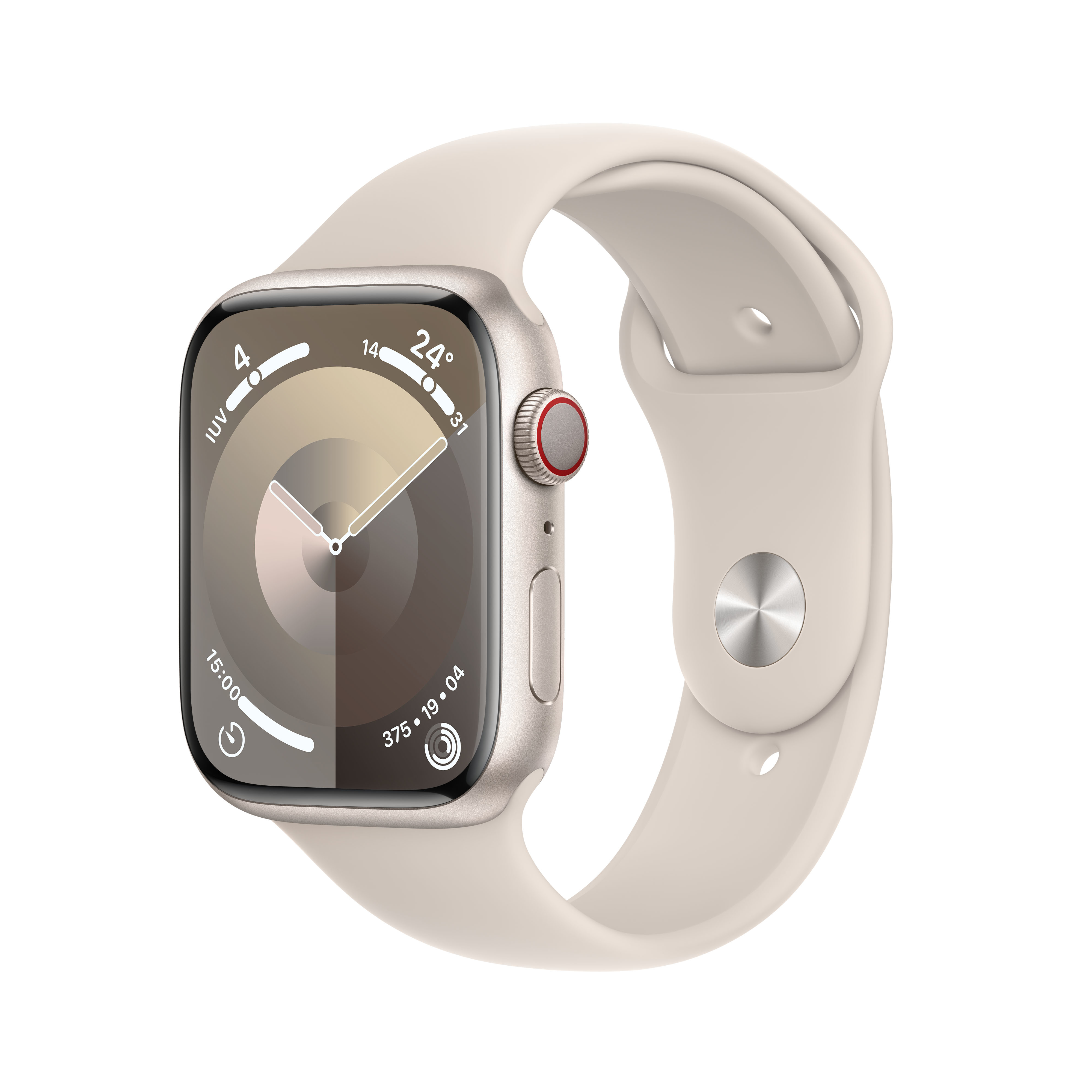 Smartwatch Apple Watch Series 9 GPS + Cellular 45mm Starlight Aluminium Case com Starlight Sport Band  (S/M)