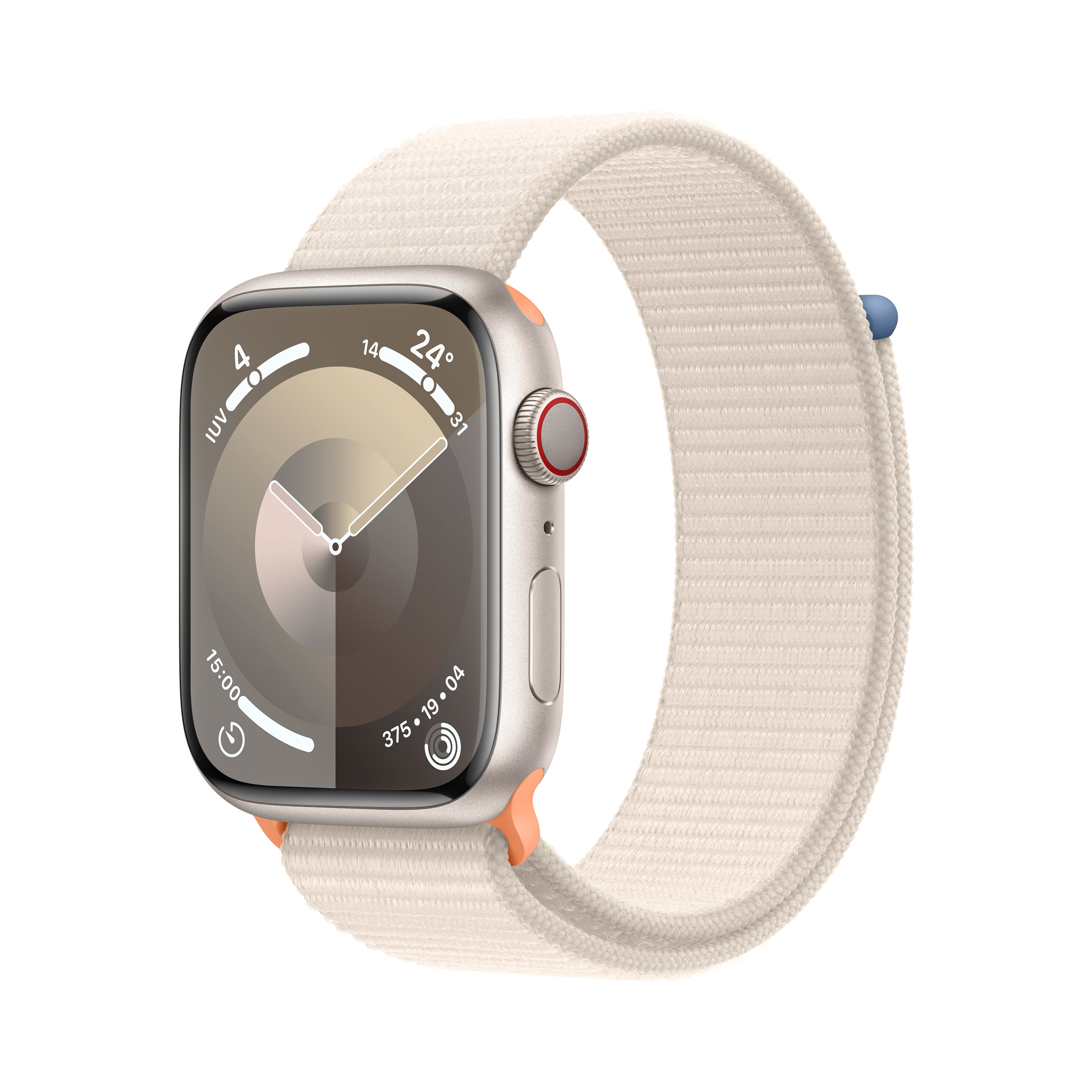 Smartwatch Apple Watch Series 9 GPS + Cellular 45mm Starlight Aluminium Case com Starlight Sport Loop