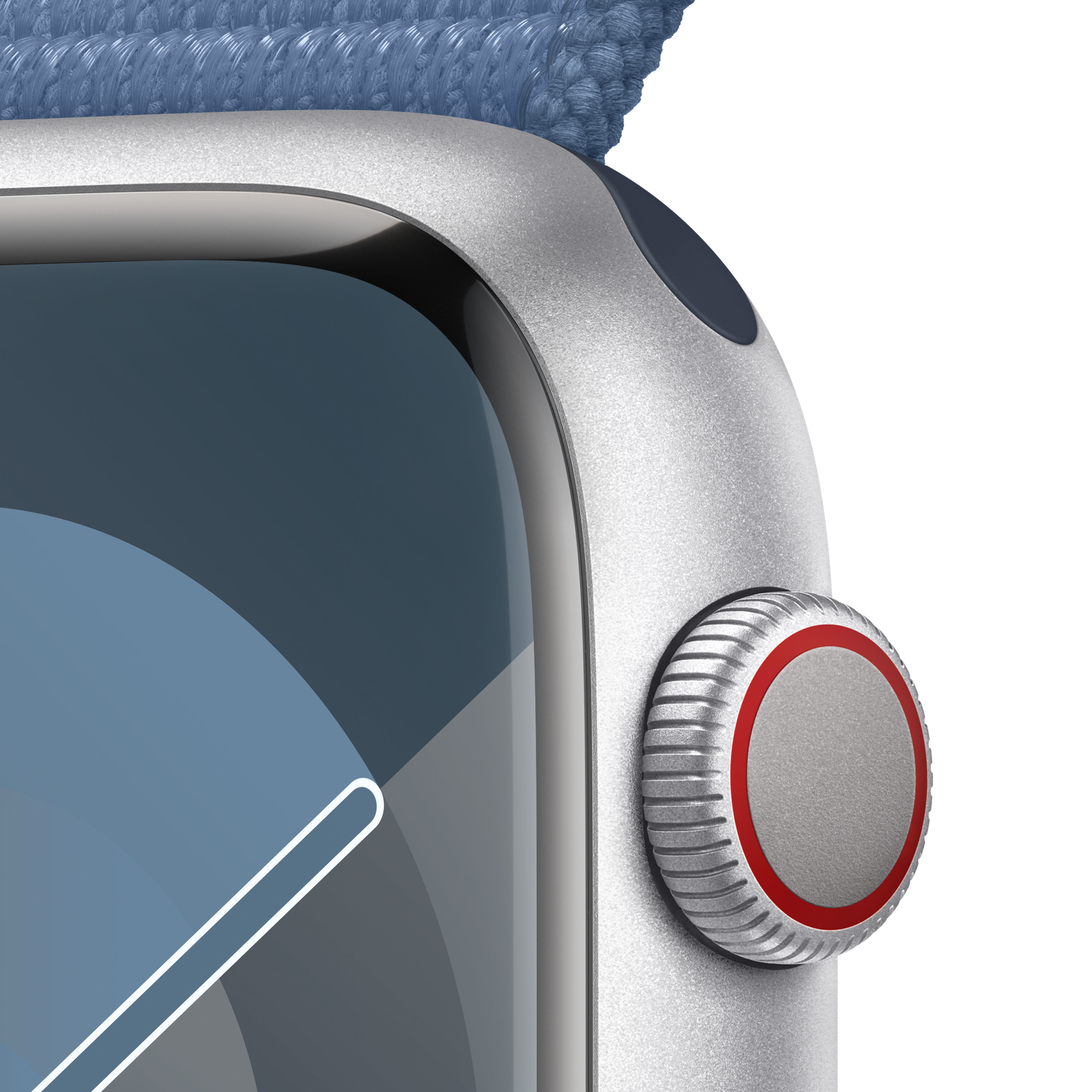 Apple - Smartwatch Apple Watch Series 9 GPS + Cellular 45mm Silver Aluminium Case com Winter Blue Sport Loop