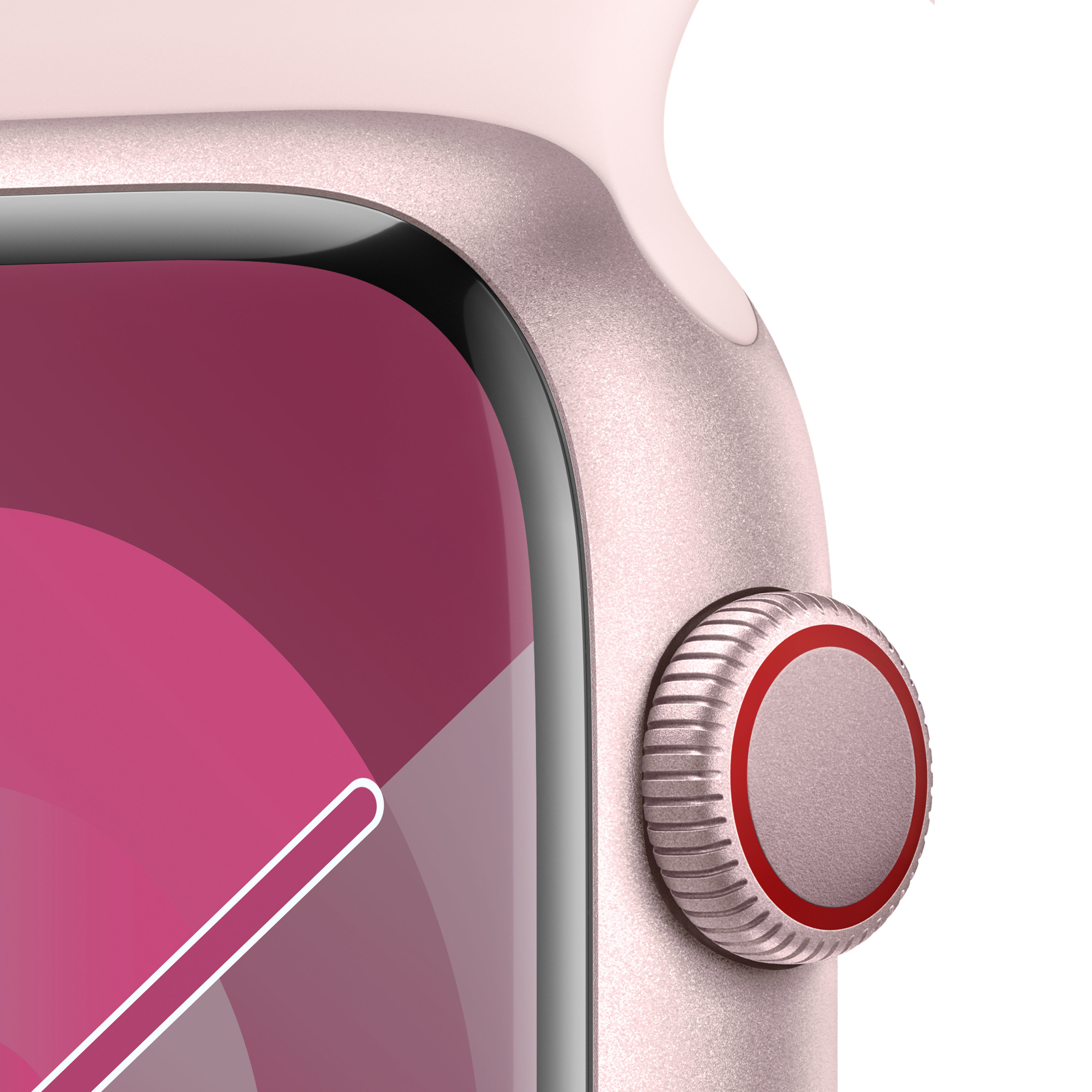 Apple - Smartwatch Apple Watch Series 9 GPS + Cellular 45mm Pink Aluminium Case com Light Pink Sport Band  (S/M)