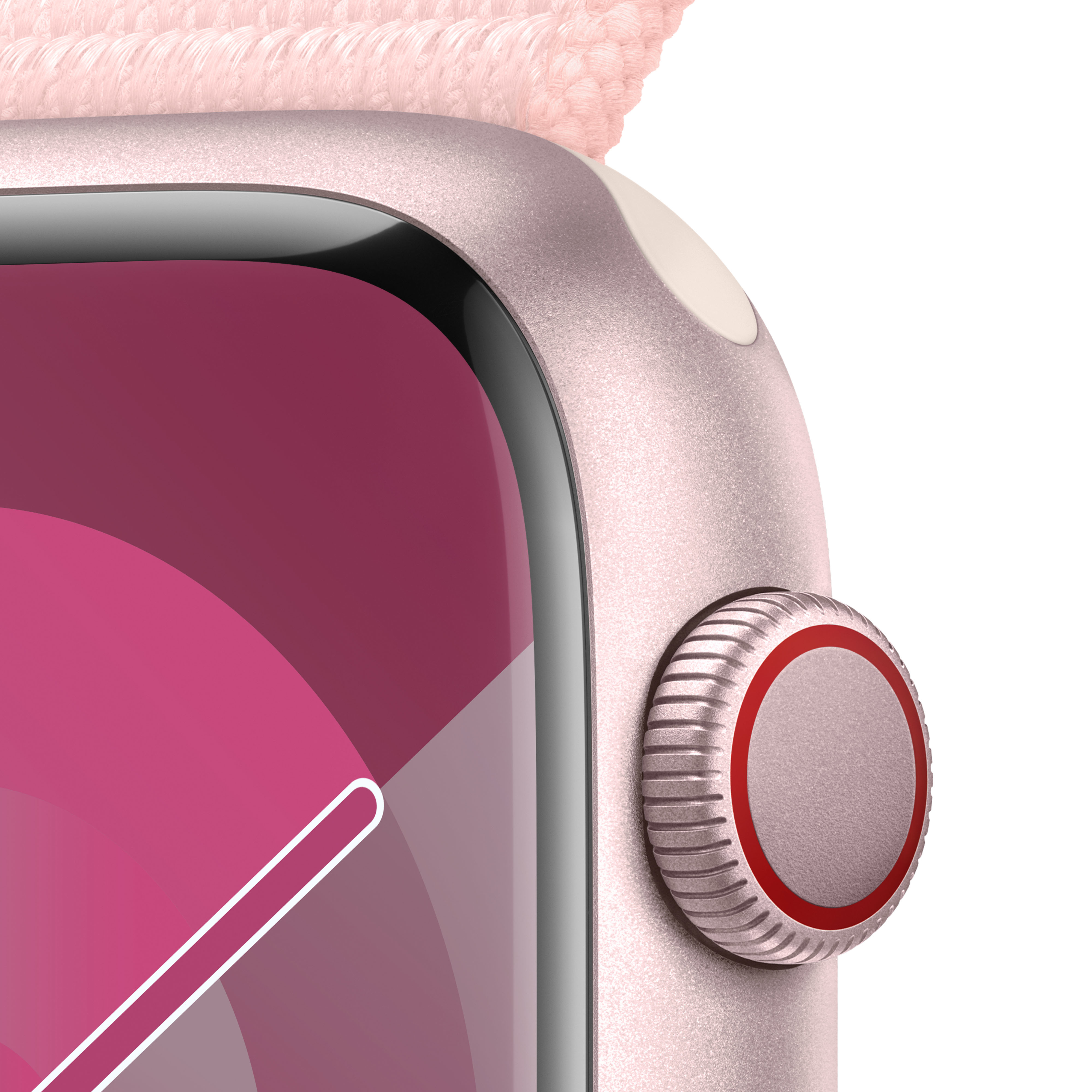 Apple - Smartwatch Apple Watch Series 9 GPS + Cellular 45mm Pink Aluminium Case com Light Pink Sport Loop