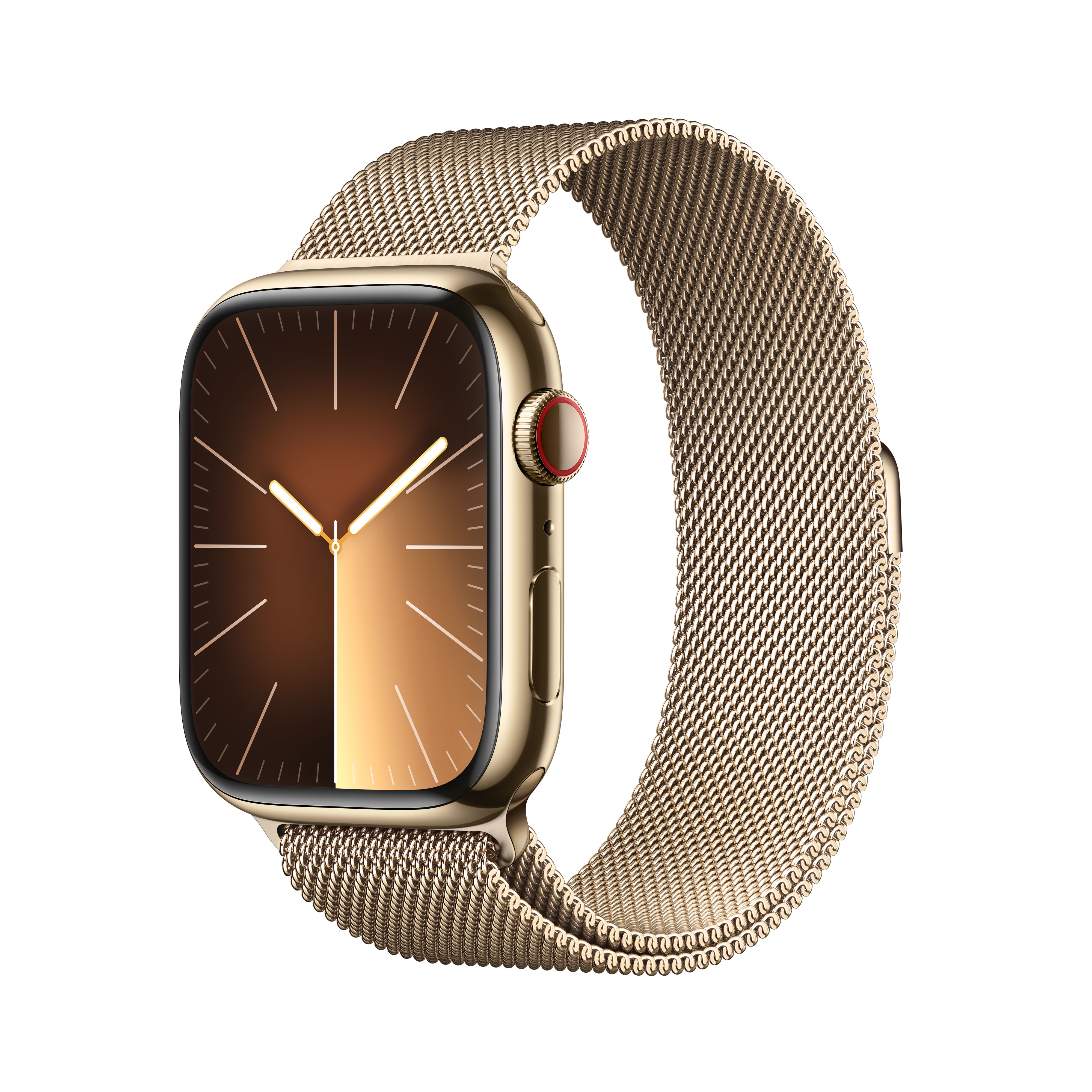 Smartwatch Apple Watch Series 9 GPS + Cellular 45mm Gold Stainless Steel Case com Gold Milanese Loop