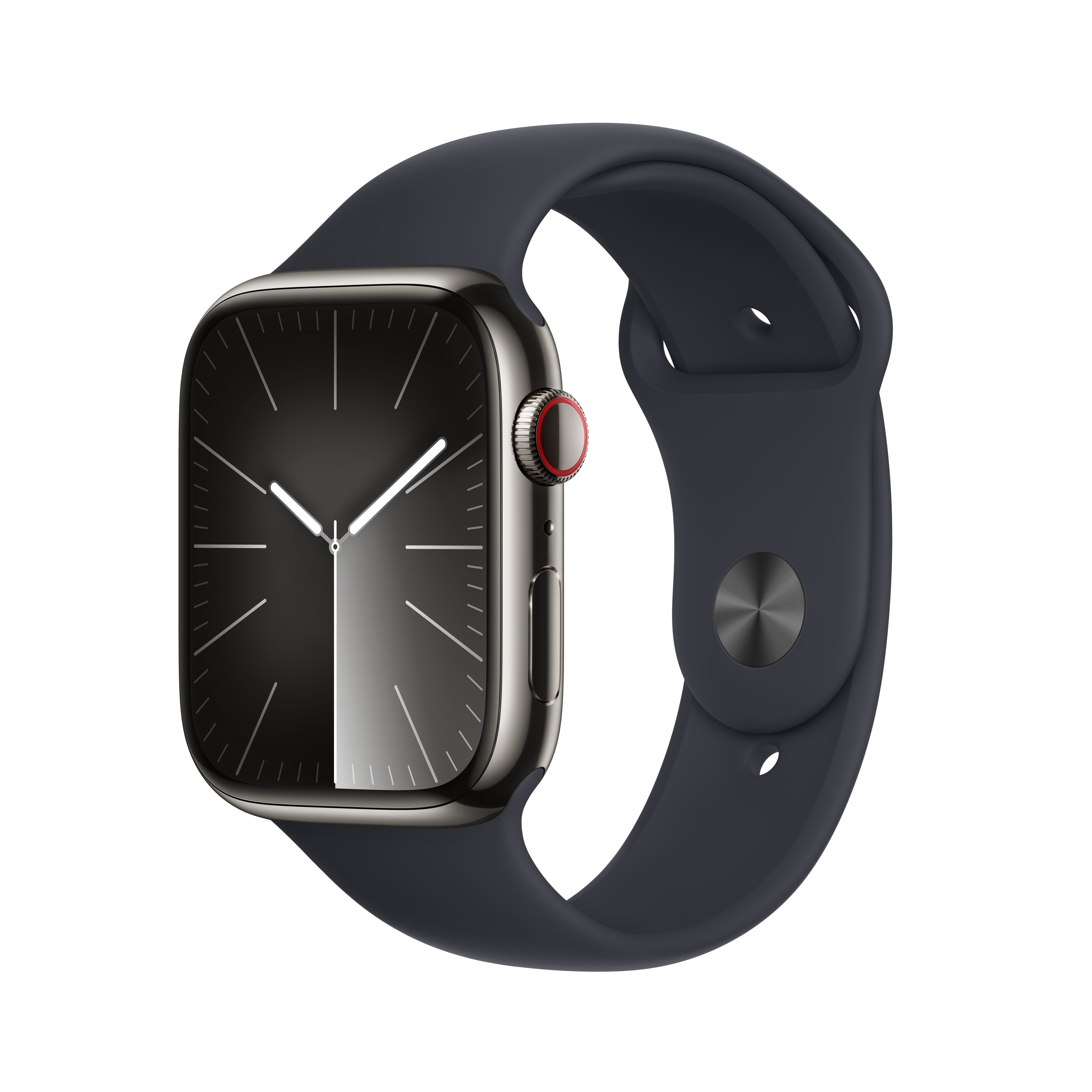 Smartwatch Apple Watch Series 9 GPS + Cellular 45mm Graphite Stainless Steel Case com Midnight Sport Band  (S/M)