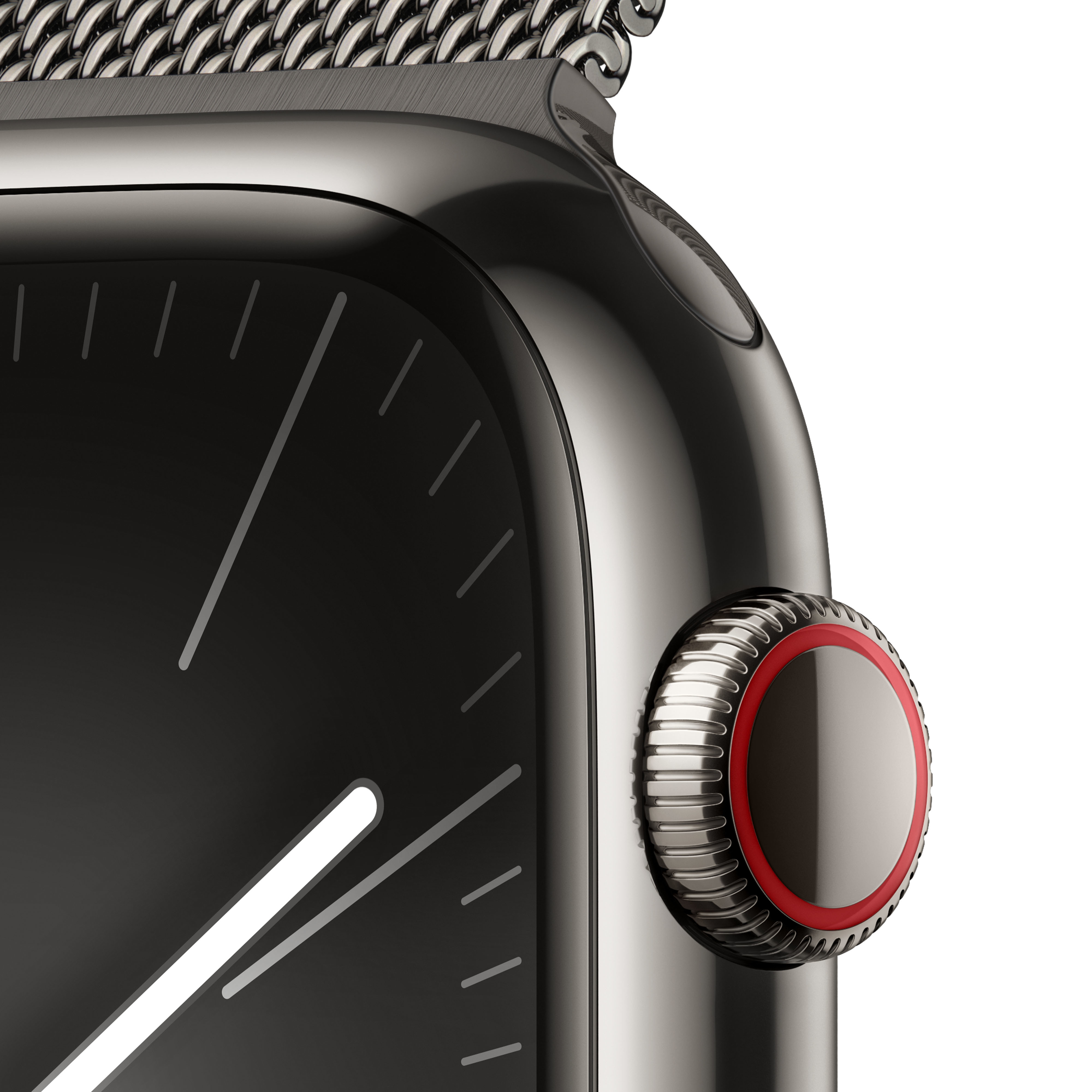 Smartwatch Apple Watch Series 9 GPS + Cellular 45mm Graphite Stainless Steel Case com Graphite Milanese Loop