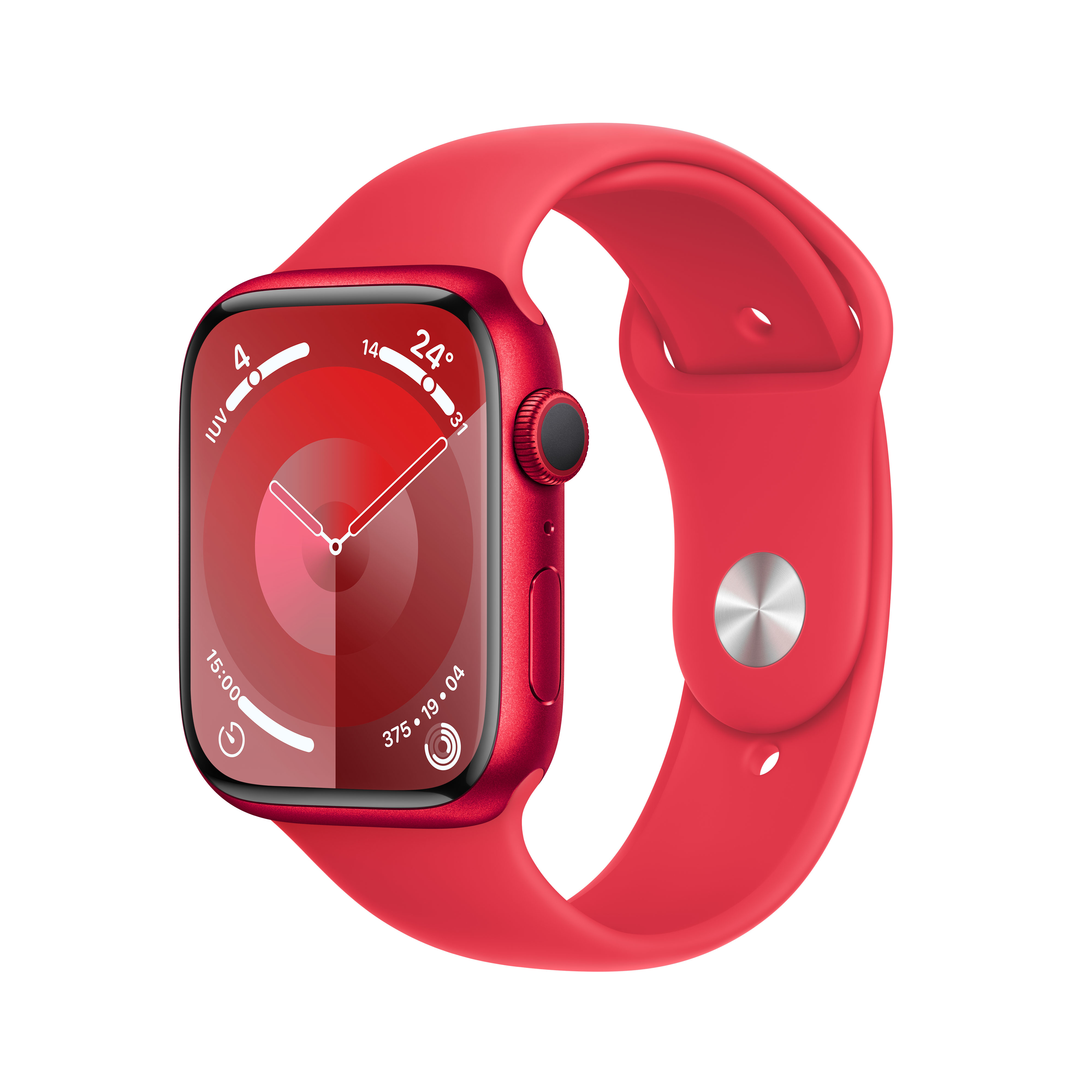 Apple - Smartwatch Apple Watch Series 9 GPS 45mm (PRODUCT)RED Aluminium Case com (PRODUCT)RED Sport Band  (S/M)