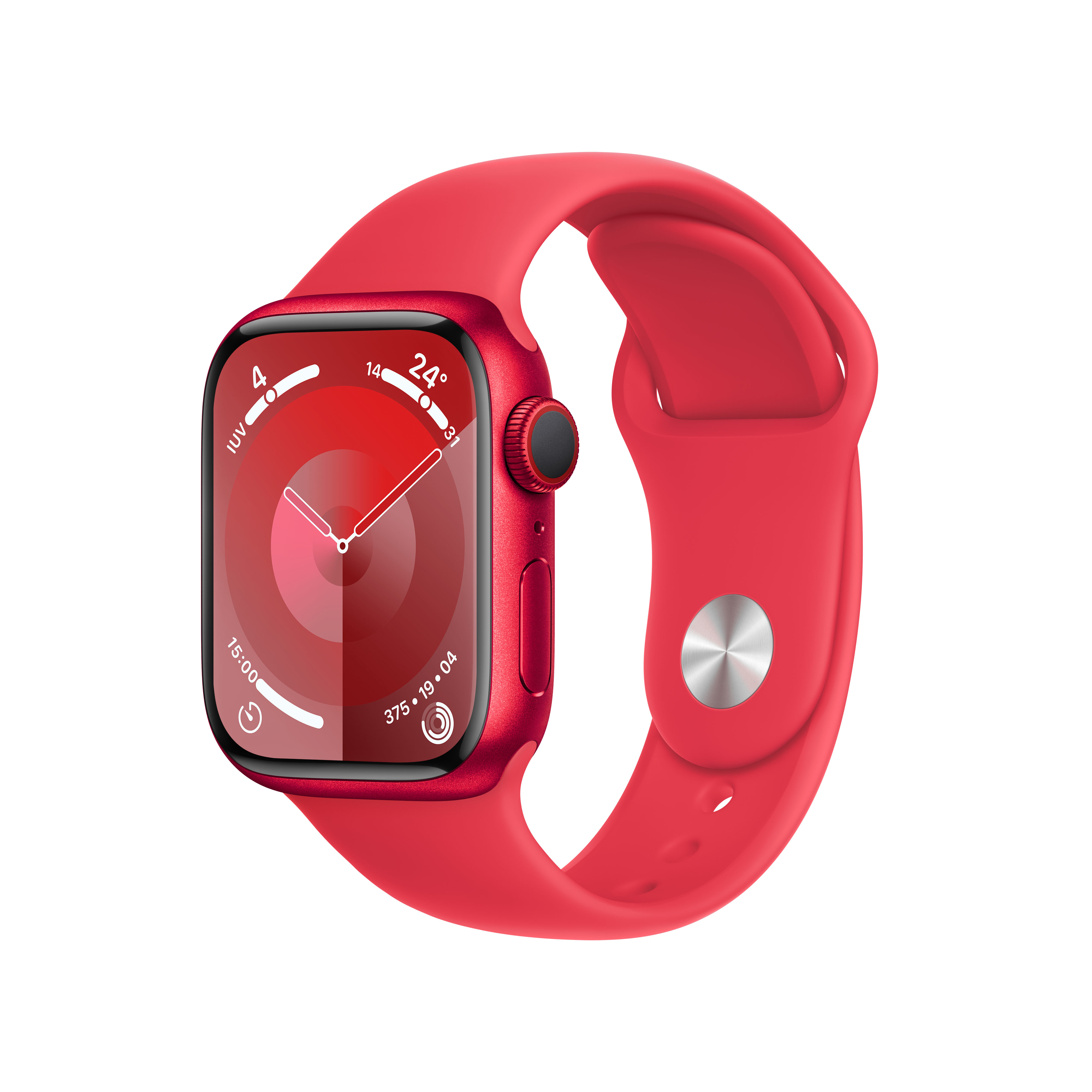 Smartwatch Apple Watch Series 9 GPS + Cellular 41mm (PRODUCT)RED Aluminium Case com (PRODUCT)RED Sport Band  (S/M)