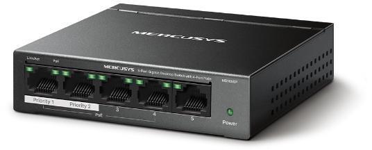 Mercusys - Switch SOHO Mercusys MS105GP 5 Portas Gigabit UnManaged PoE+