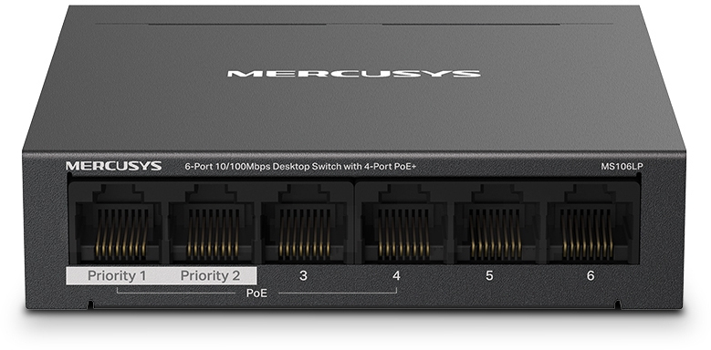 Switch SOHO Mercusys MS106LP 6 Portas 10/100 Mbps Managed PoE+