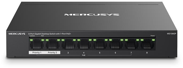 Switch SOHO Mercusys MS108GP 8 Portas Gigabit UnManaged PoE+