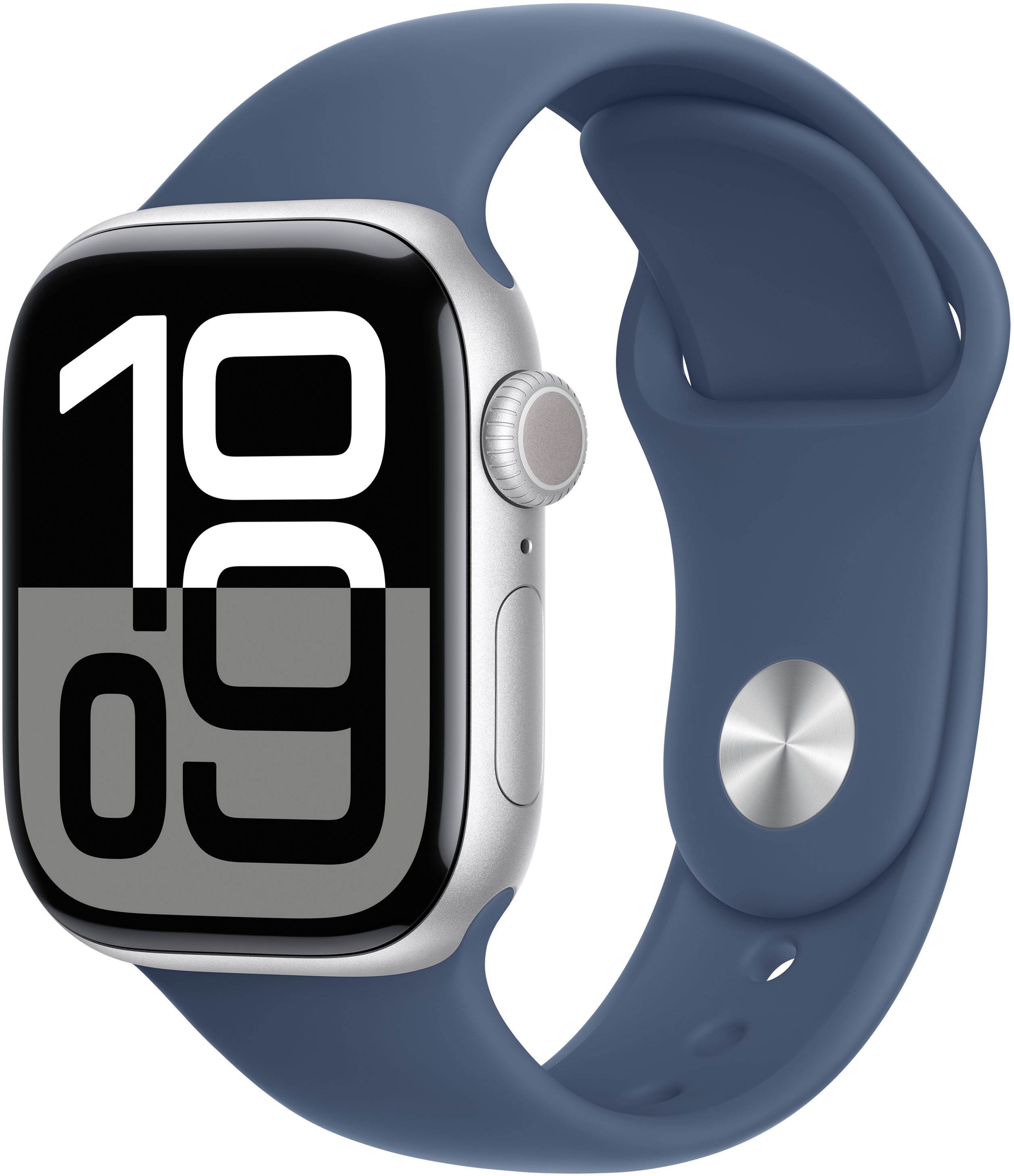 Smartwatch Apple Watch Series 10 GPS 42mm Alumínio Prateado c/ Bracelete Desportiva Azul Denim - S/M