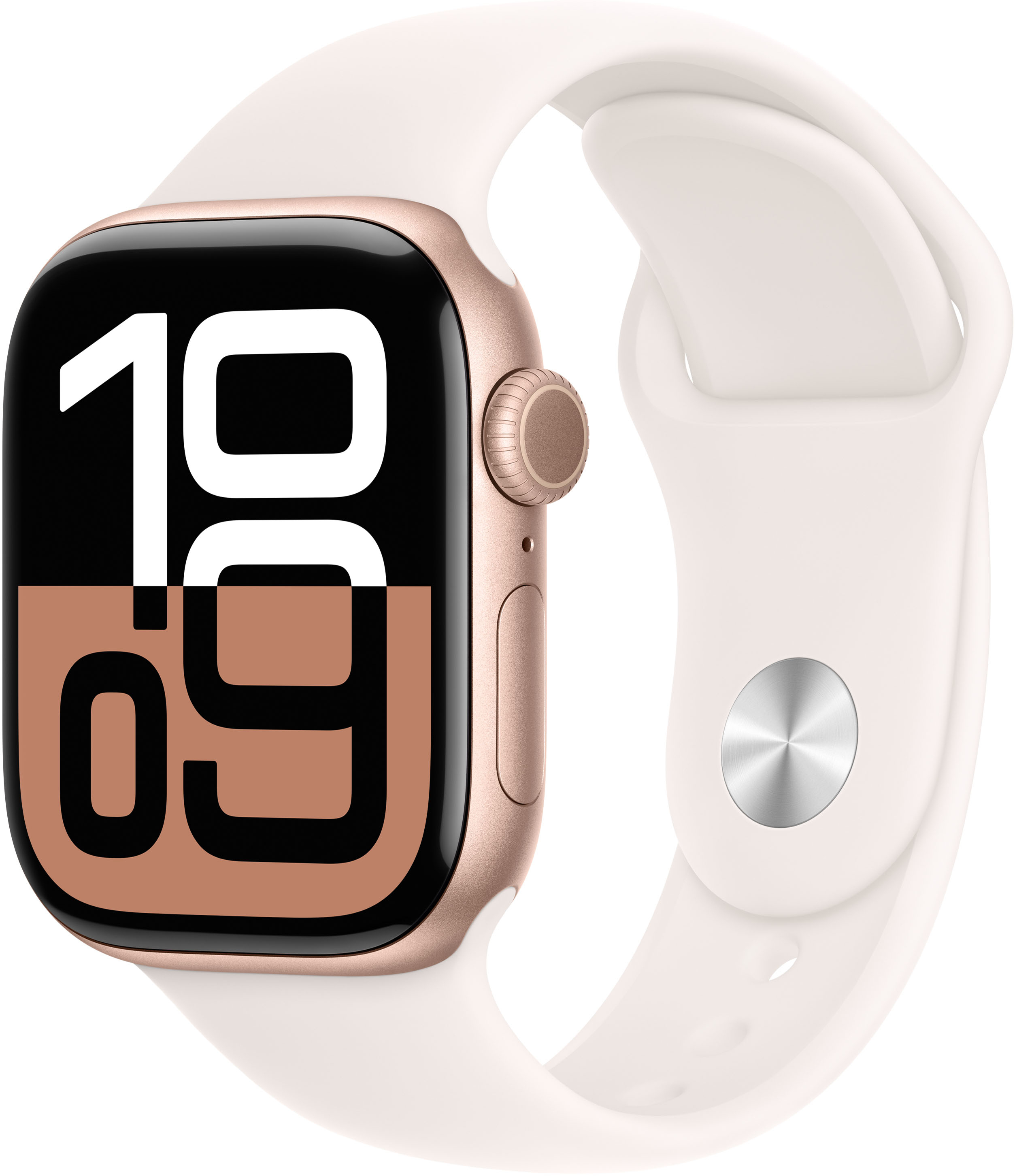 Apple - Smartwatch Apple Watch Series 10 GPS 42mm Alumínio Rosa-Dourado c/ Bracelete Desportiva Rosa leve - M/L