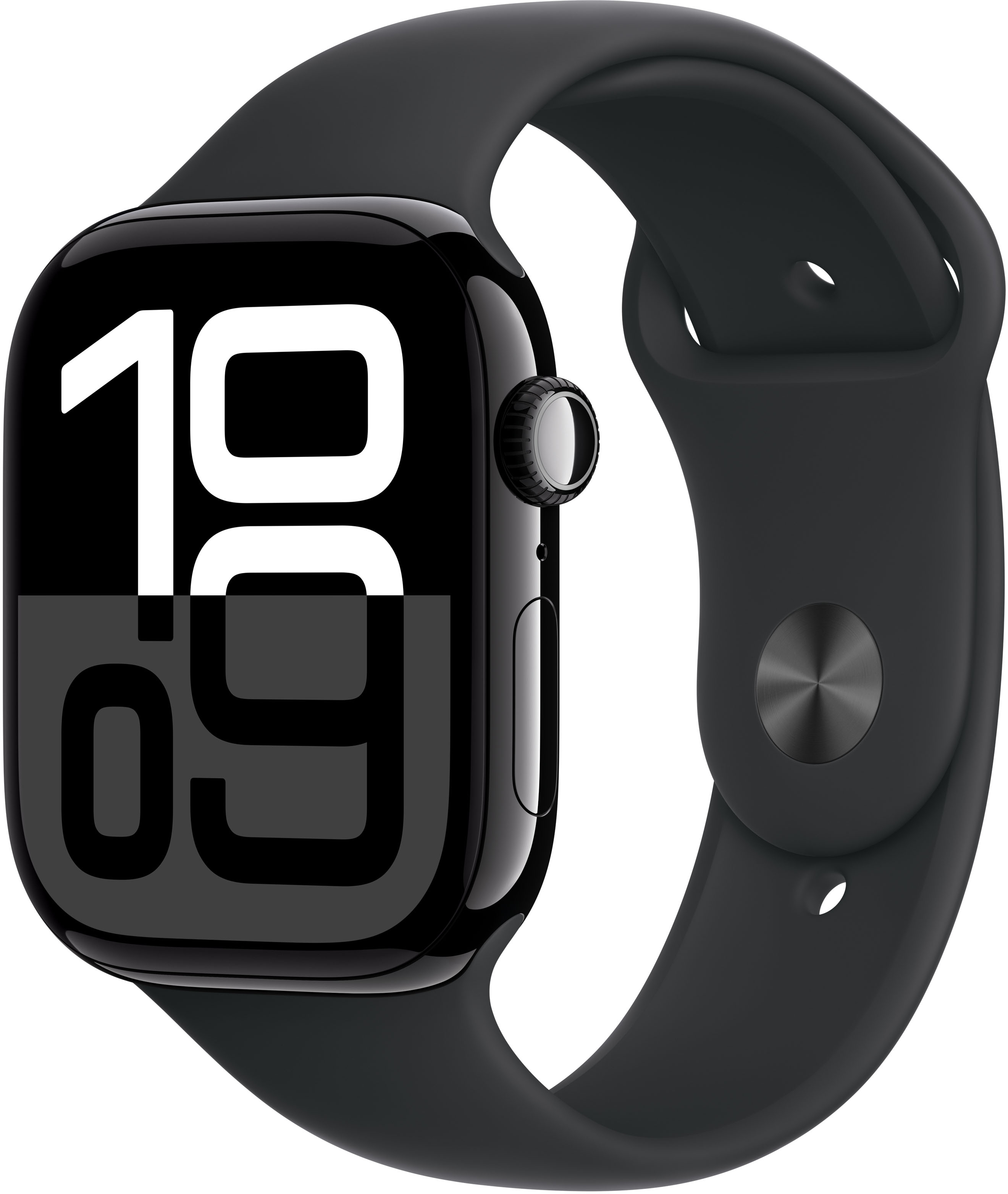 Apple - Smartwatch Apple Watch Series 10 GPS 46mm Alumínio Preto Brilhante c/ Bracelete Desportiva Preta - M/L