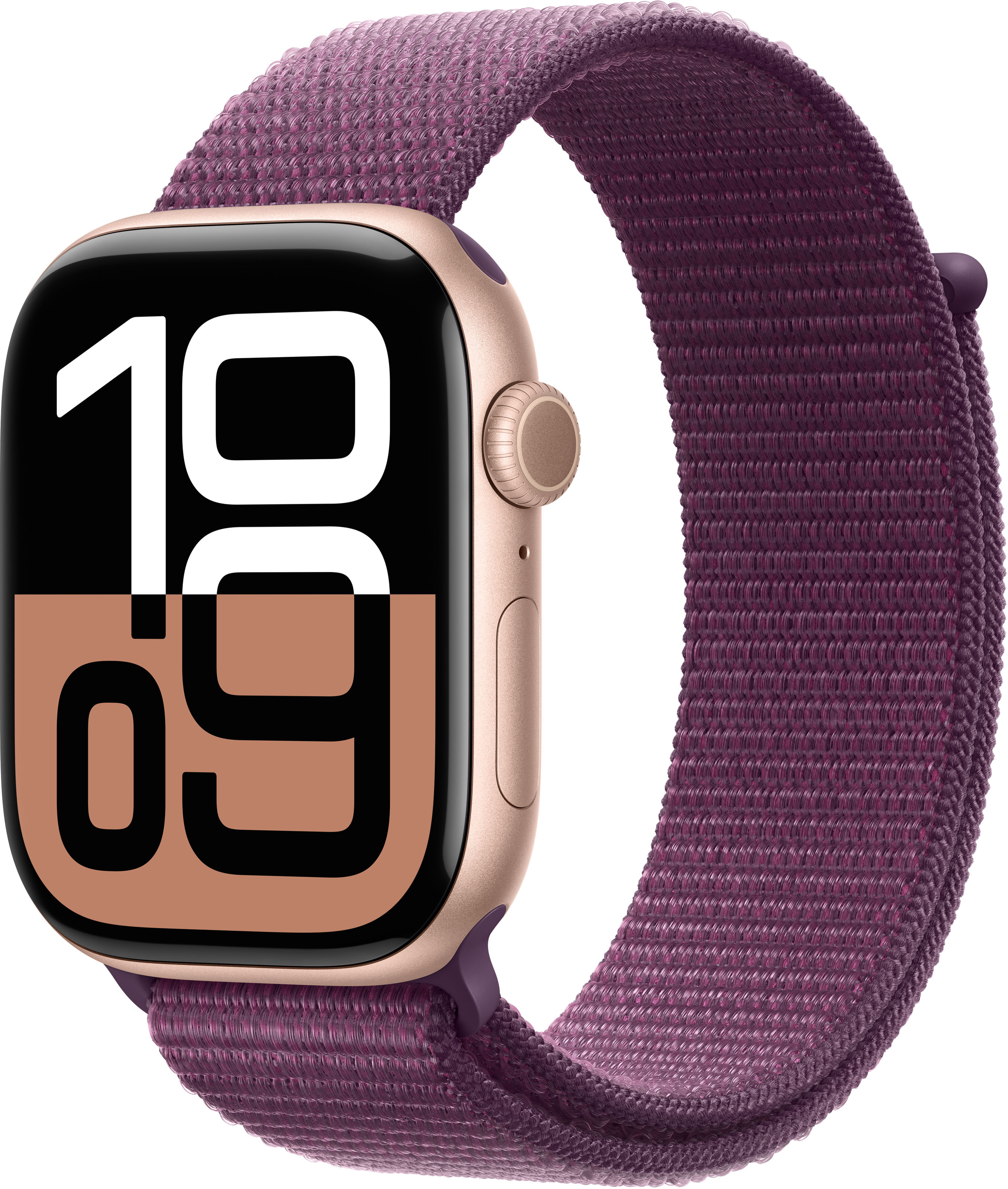 Apple - Smartwatch Apple Watch Series 10 GPS 46mm Alumínio Rosa-dourado c/ Bracelete Loop Desportiva Ameixa