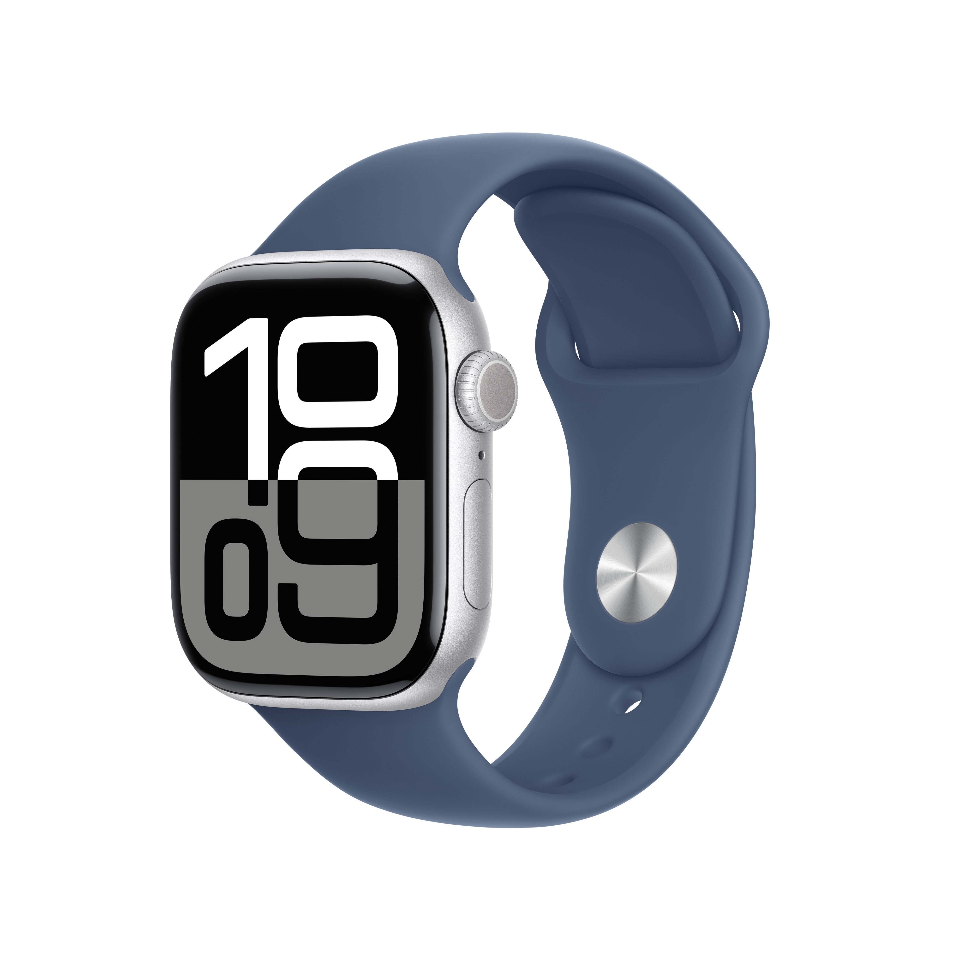 Smartwatch Apple Watch Series 10 GPS + Cellular 42mm Alumínio Prateado c/ Bracelete Desportiva Azul denim - M/L