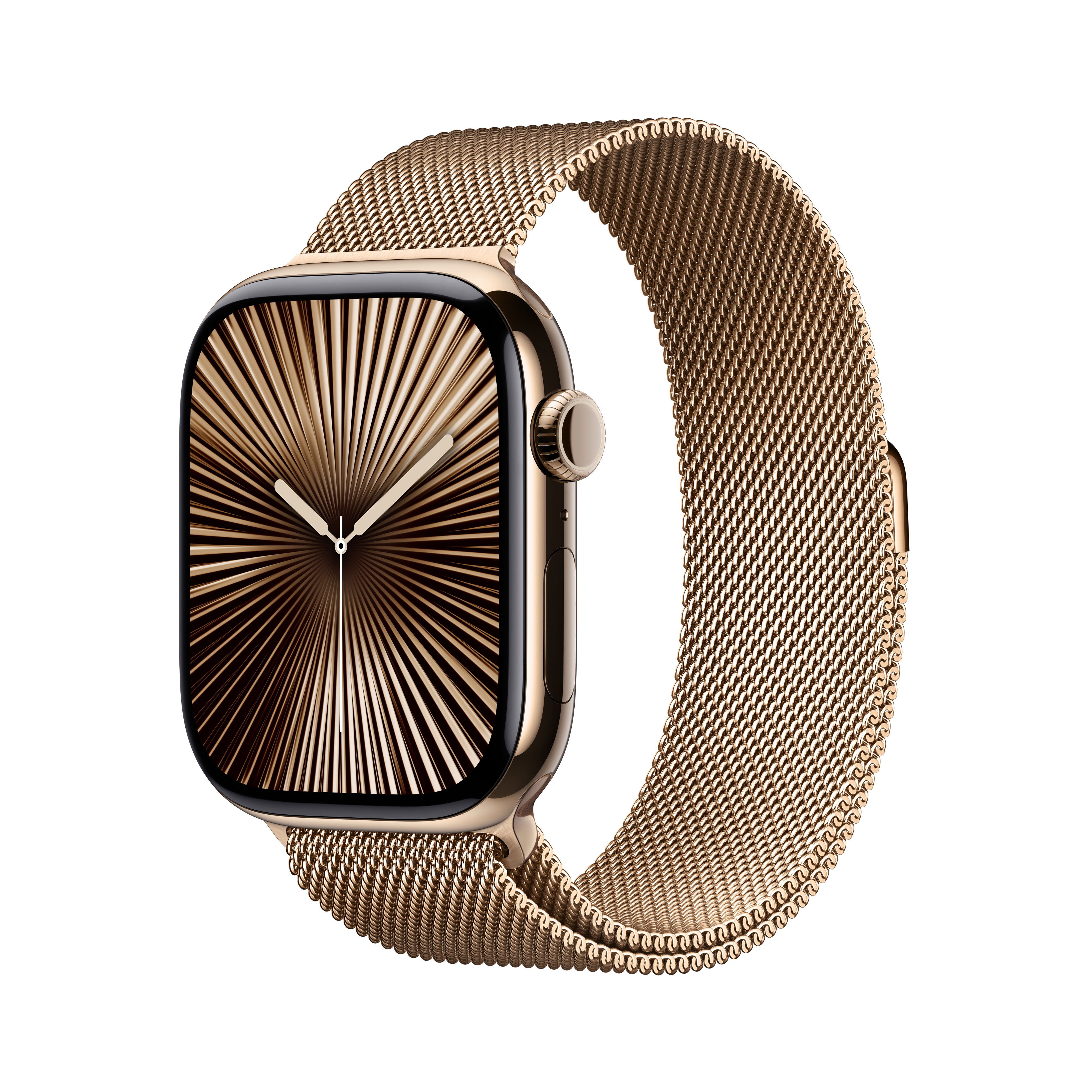 Apple - Smartwatch Apple Watch Series 10 GPS + Cellular 46mm Titânio Dourado c/ Bracelete Loop Milanesa Dourada - M/L