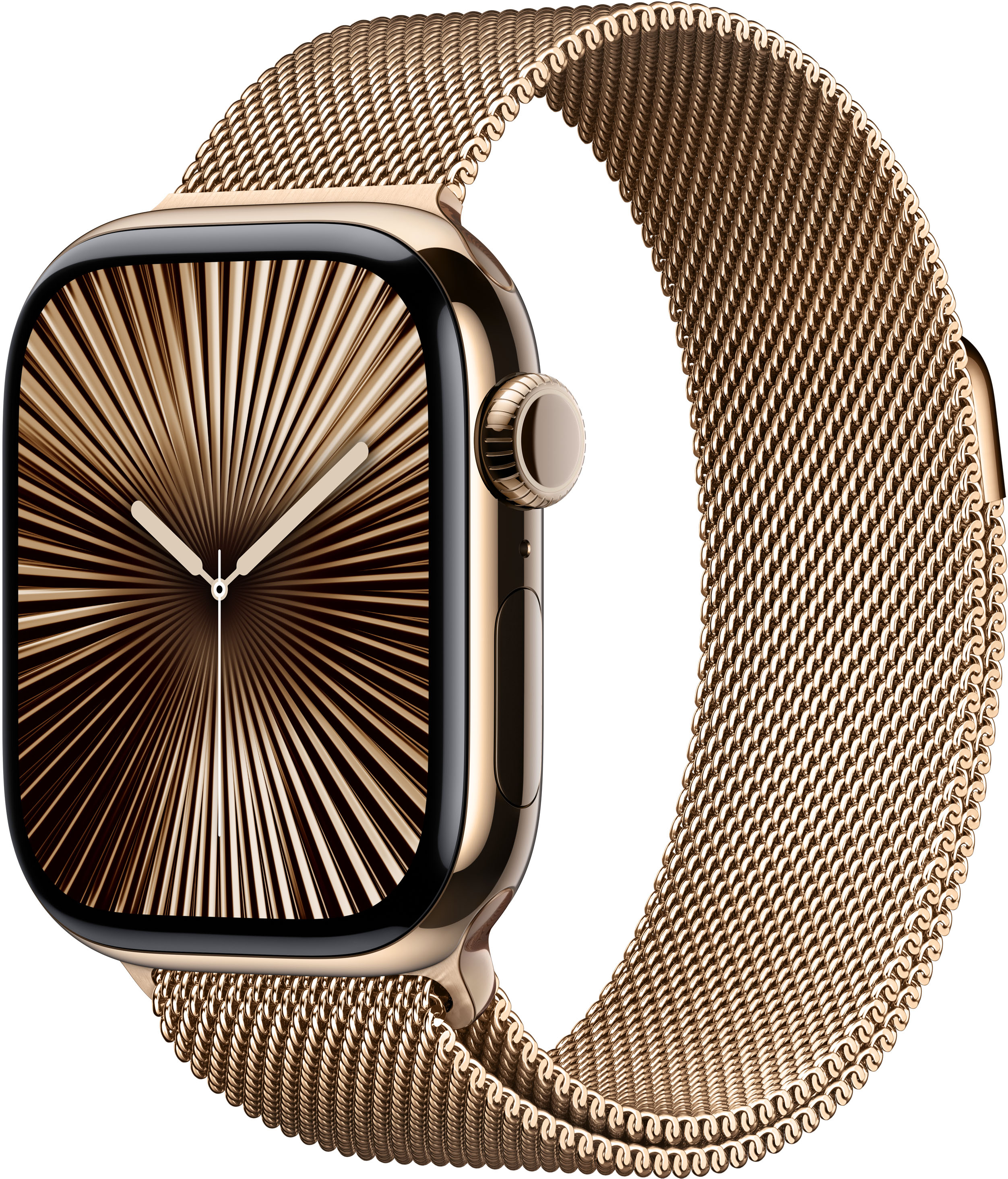 Apple - Smartwatch Apple Watch Series 10 GPS + Cellular 42mm Titânio Dourado c/ Bracelete Loop Milanesa Dourada