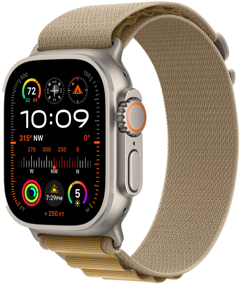 Apple - Smartwatch Apple Watch Ultra 2 GPS + Cellular 49mm Titânio Natural c/ Loop Alpine Bronze - Medium