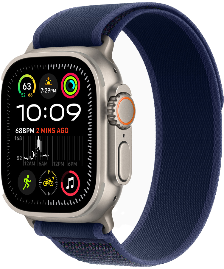 Apple - Smartwatch Apple Watch Ultra 2 GPS + Cellular 49mm Titânio Natural c/ Loop Trail Azul - M/L