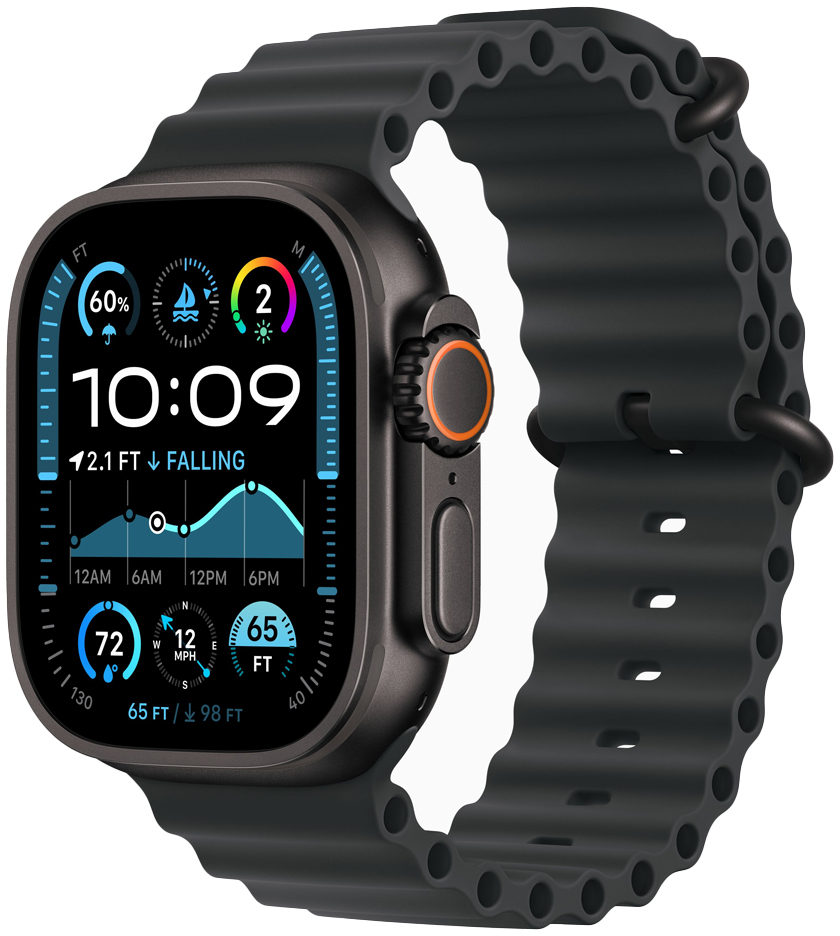 Apple - Smartwatch Apple Watch Ultra 2 GPS + Cellular 49mm Titânio Preto c/ Bracelete Ocean Band Preta