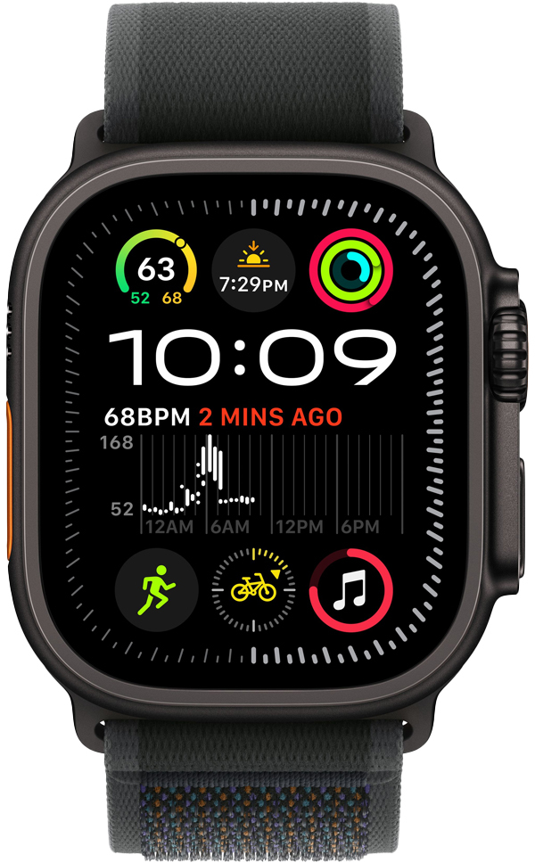 Smartwatch Apple Watch Ultra 2 GPS + Cellular 49mm Titânio Preto c/ Loop Trail Preta - S/M